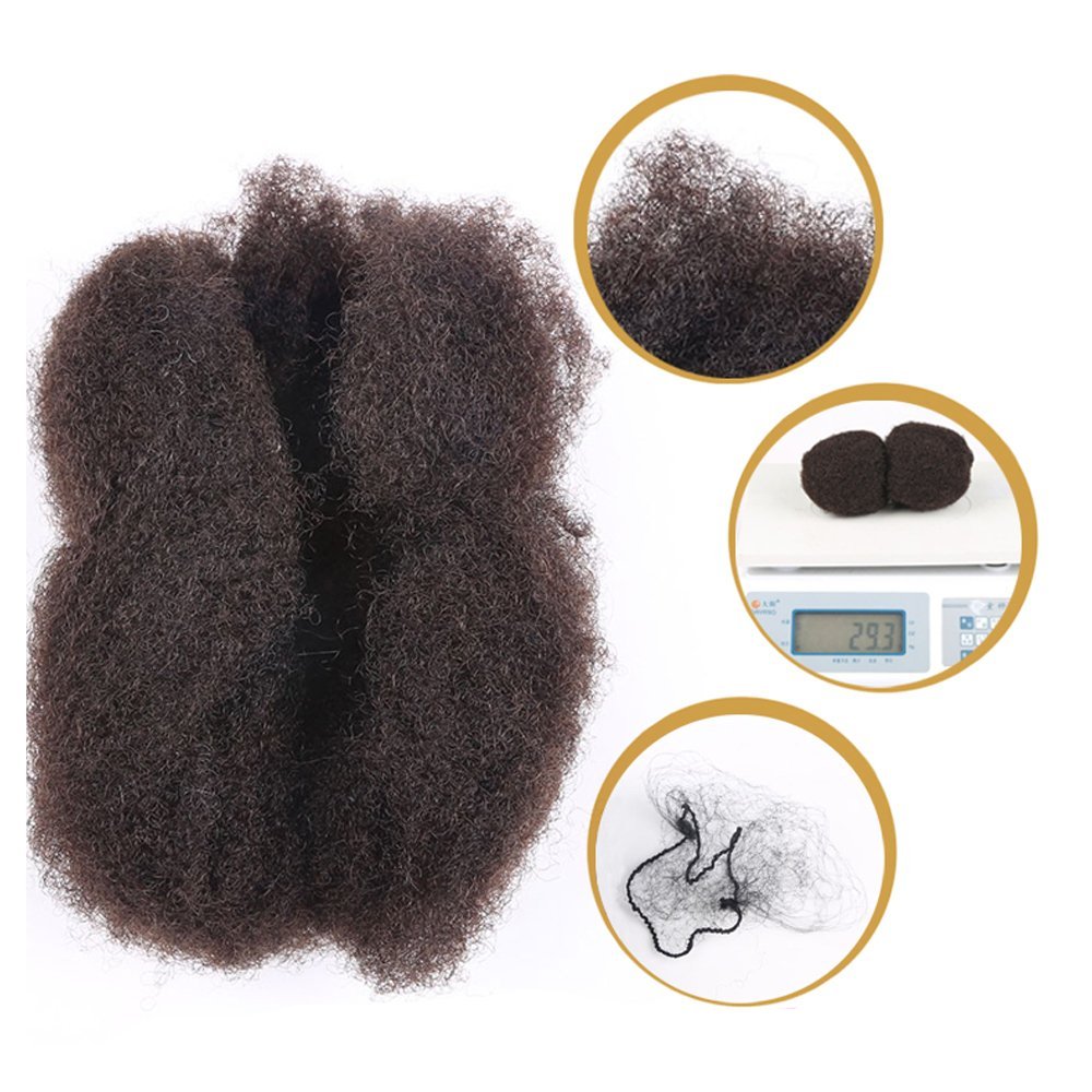 YONNA 4-Piece Afro Kinky Bulk Hair Bundle - 100% Human Hair for Dreadlocks & Twist Braids (14 Inch, Off Black #1B) | Perfect for Protective Styles & Natural Hair Extensions