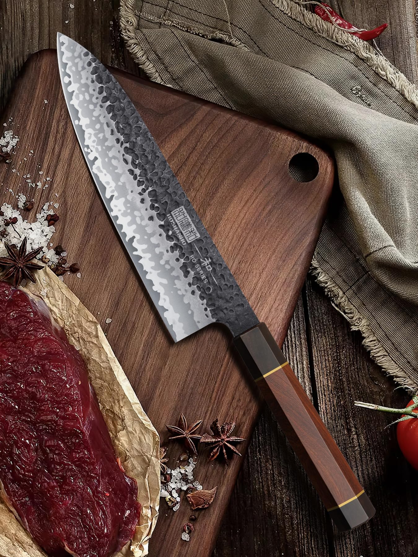 3-Piece Professional High Carbon Steel Kitchen Knife Set - Ultra Sharp Japanese Chef Knives with Ergonomic Handle & Gift Box - Perfect for Home Cooking, Restaurant Use, and Gift Giving