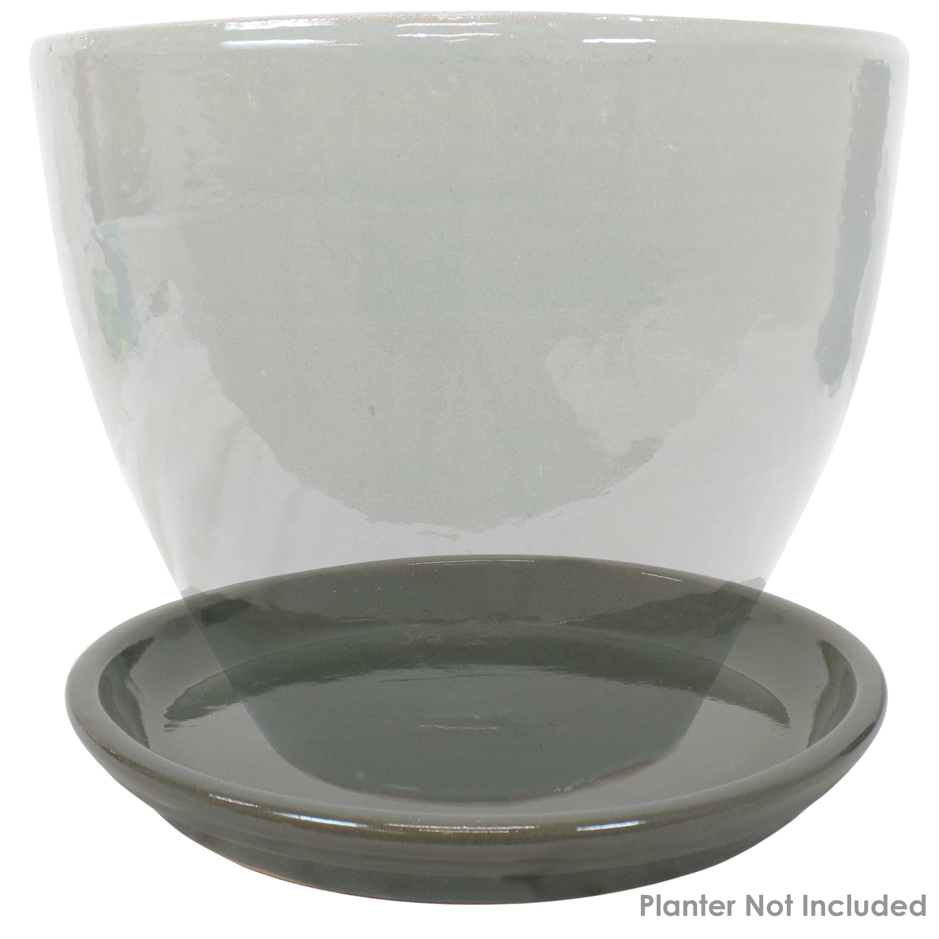 Sunnydaze 4-Pack Glazed Ceramic Plant Saucers for Indoor & Outdoor Potted Plants – Perfect for Home, Garden, and Patio Decor