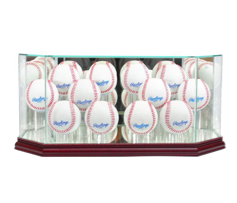 MLB Octagon 12 Baseball Display Case - Premium Glass Showcase for Collectible Baseballs, Sports Memorabilia & Awards - Perfect for Home, Office or Sports Fan Cave Decor