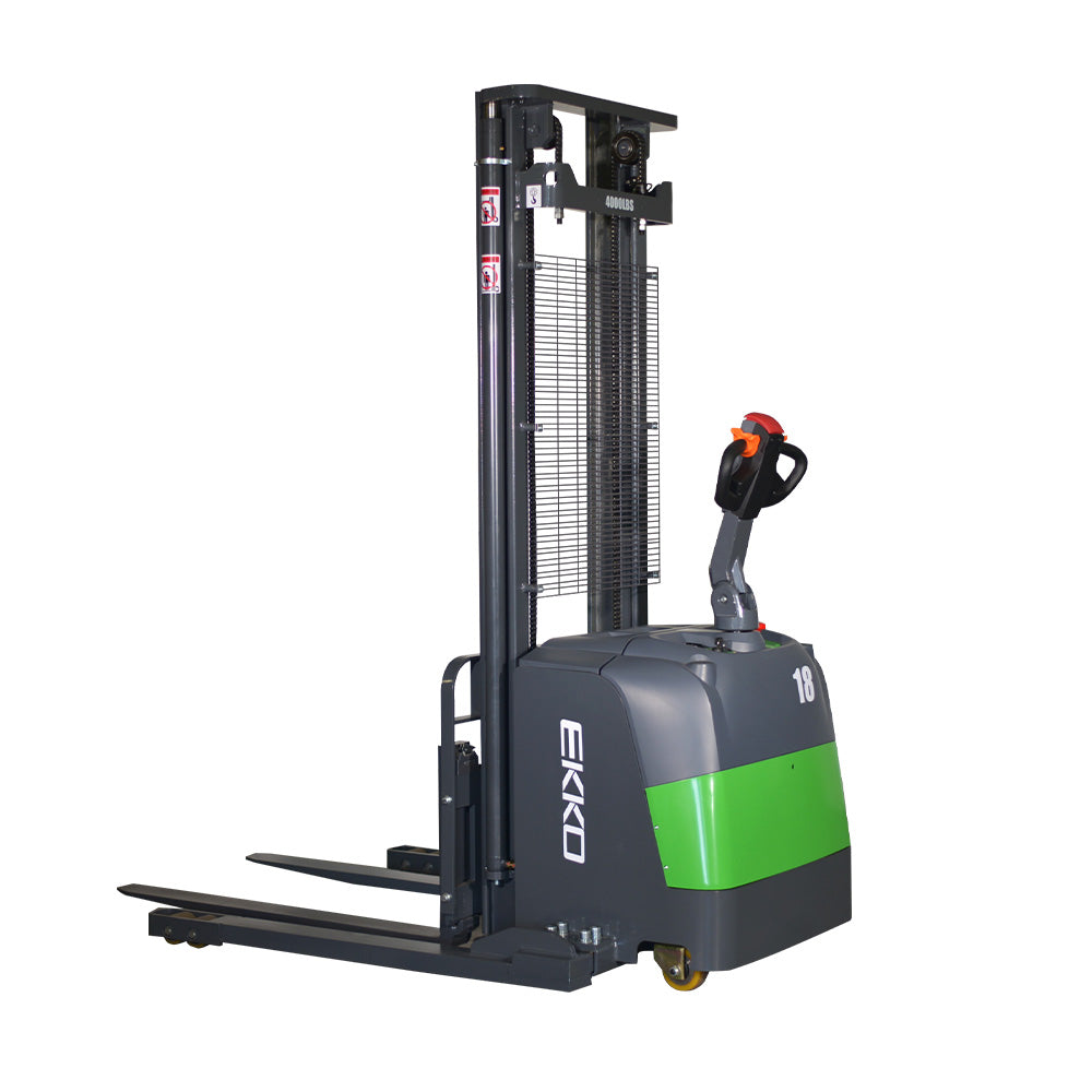 High Capacity Lithium Electric Straddle Stacker EB18C LI - Efficient Warehouse Pallet Stacking Equipment for Logistics & Industrial Use