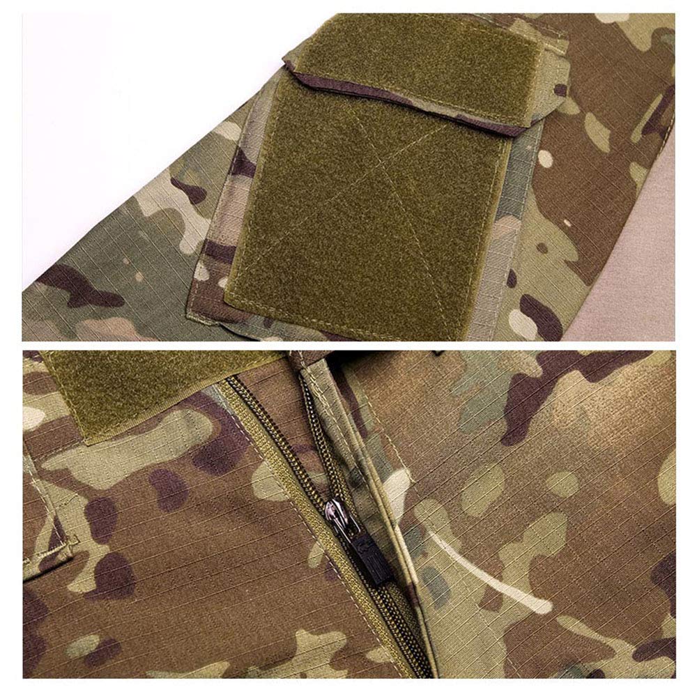 **Men's Tactical BDU Combat Uniform Set - Camouflage Hunting & Airsoft Shooting Shirt & Pants - Durable Outdoor Battle Dress for Military, Hunting & Tactical Training**    *(Perfect for Airsoft Games, Hunting Expeditions, Military Training & Outdoor Adventures)*