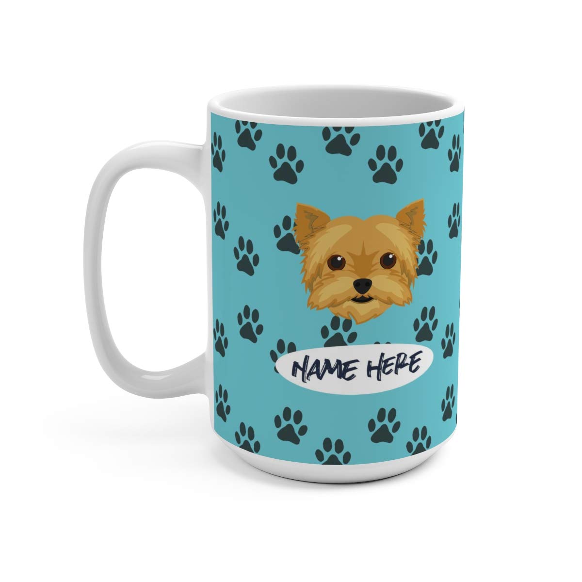 Personalized 15oz Ceramic Coffee Mug for Yorkie Lovers - Custom Dog Gift for Mom, Dad & Pet Owners - Dishwasher & Microwave Safe - Perfect for Home, Office & Gifts