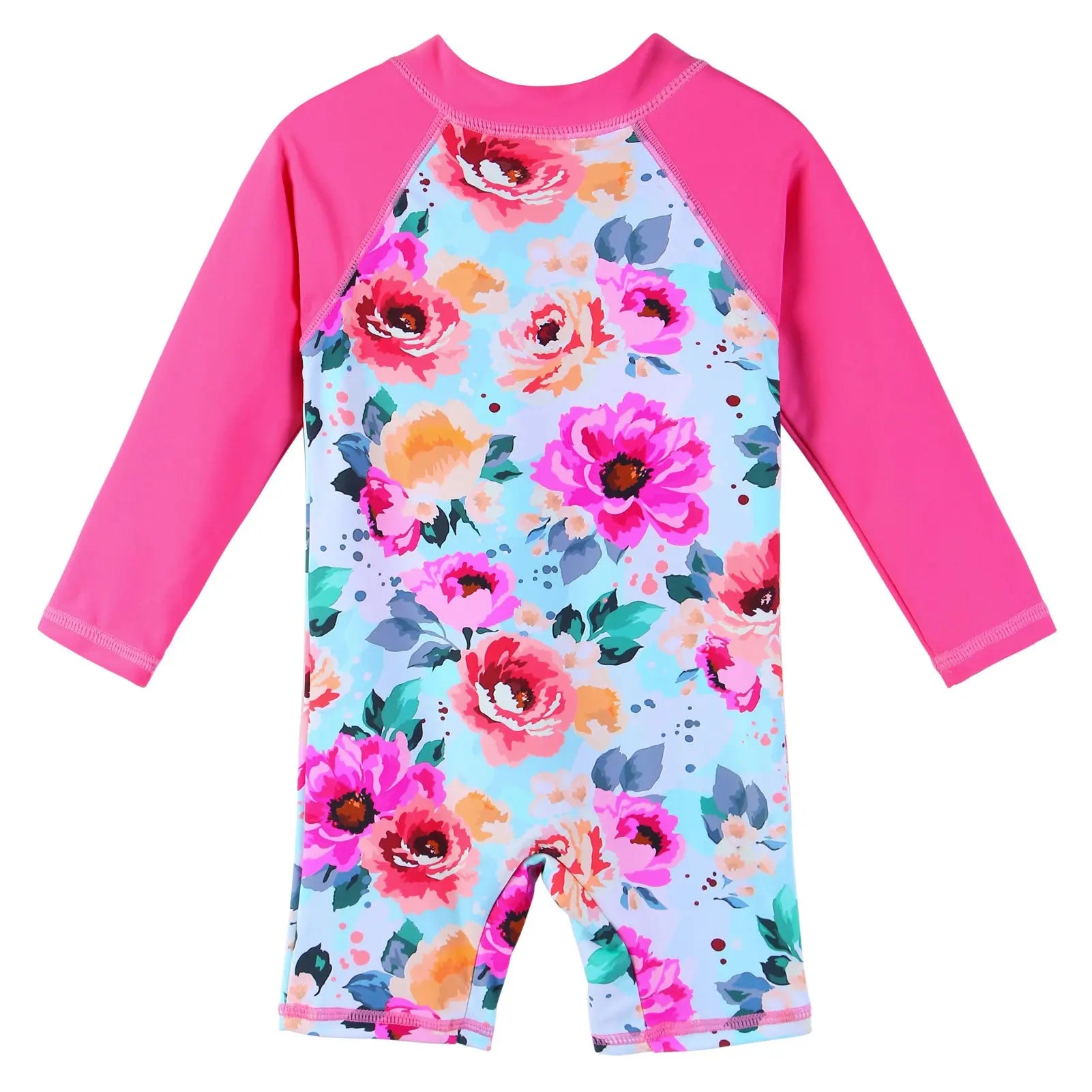 Floral Long Sleeve Baby Swimsuit for 0-6 Years Old - UV Protection Swimwear for Toddlers & Infants | Perfect for Beach, Pool & Summer Water Activities