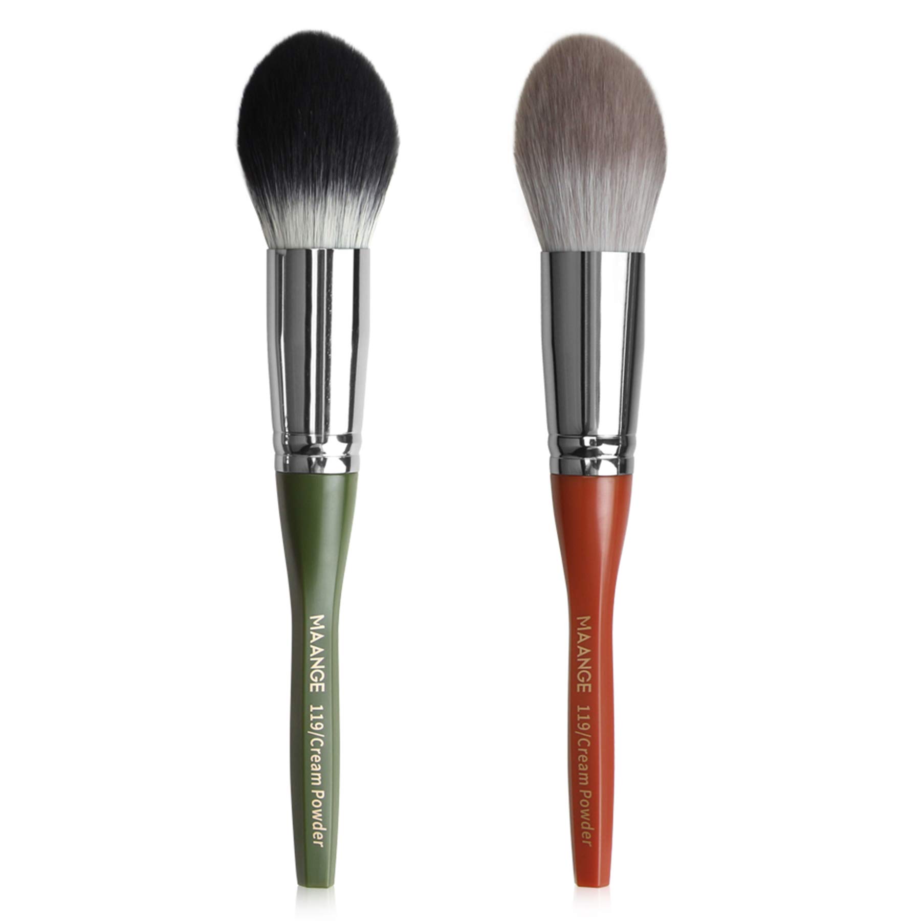 Vtrem 2-Piece Professional Face Blush & Foundation Makeup Brush Set - Soft Mineral Powder Brush for Full Coverage, Loose Powder Application & Seamless Blending | Perfect for Everyday Makeup, Contouring & Buffing