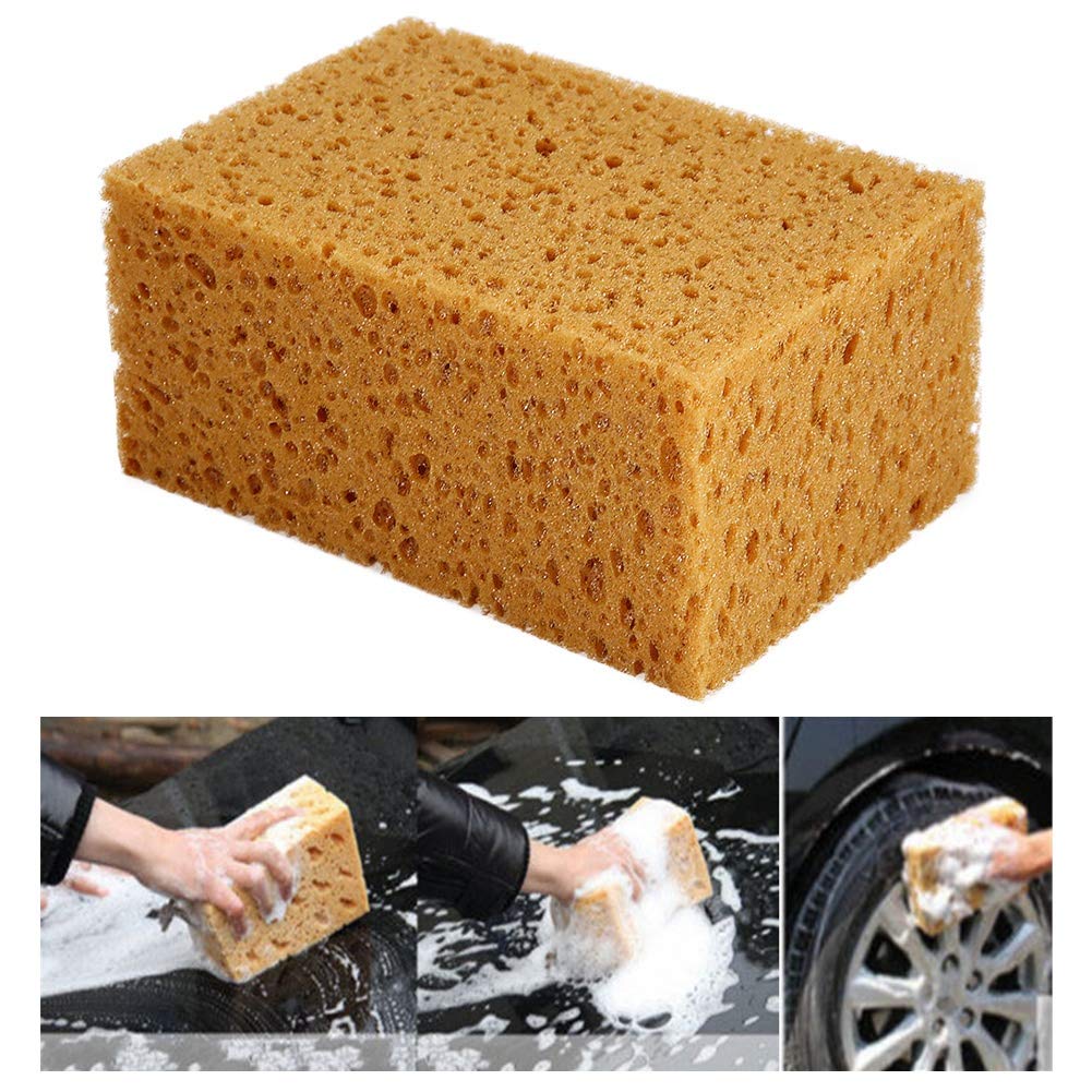 Qiilu Car Washing Sponge - Non-Slip Square Sponge Cleaner for Car, Auto & Motorcycle (1pc) - Perfect for Hand Wash, Detailing & Vehicle Maintenance