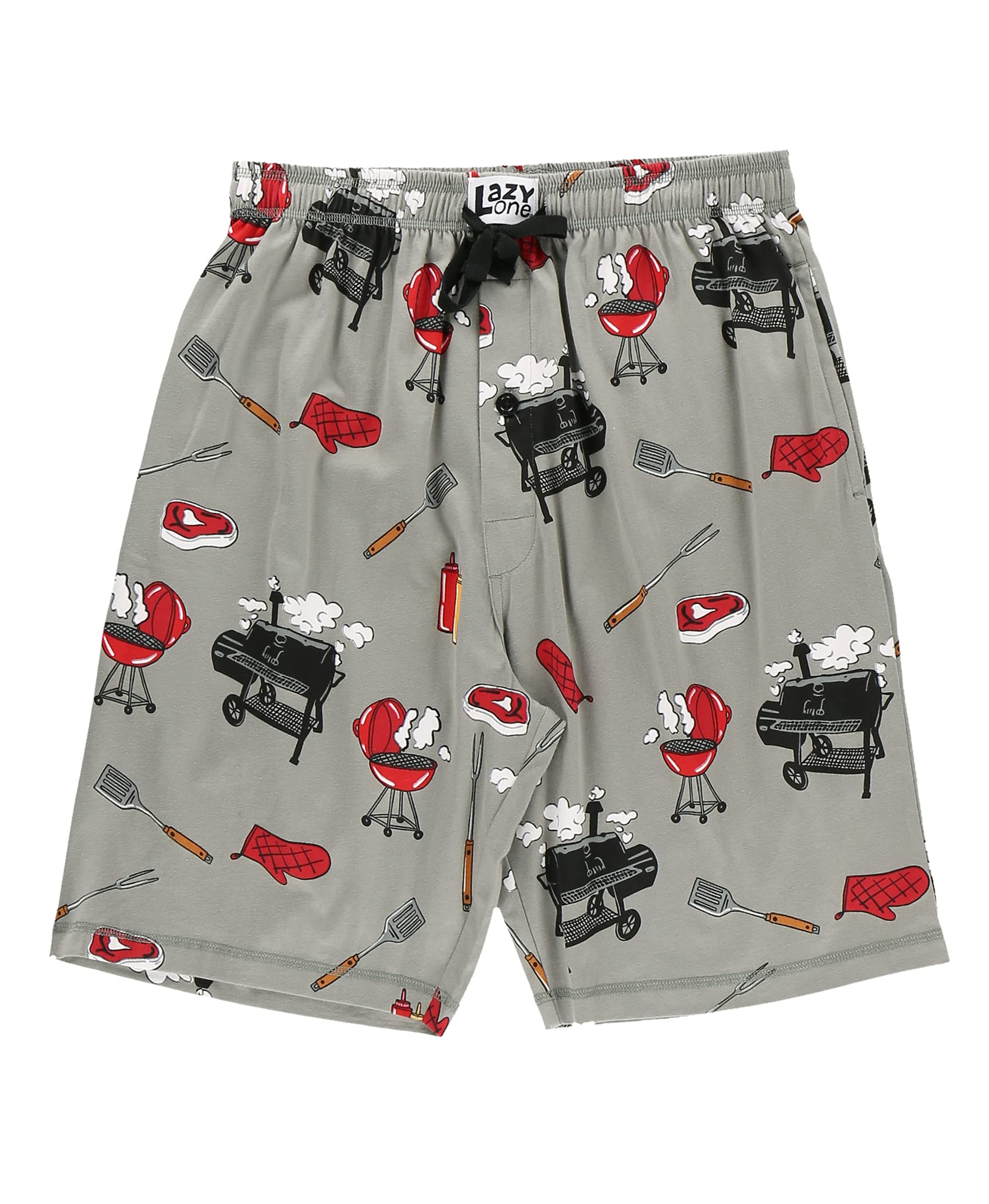 Lazy One Men's Pajama Shorts - Soft Sleepwear & Lounge Pants for Comfortable Sleep, Relaxing at Home or Summer Nights - Breathable Cotton Short Pajama Bottoms
