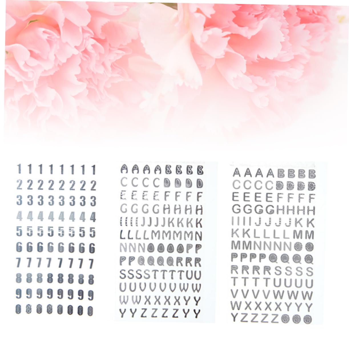 NUOBESTY 2 Sets English Alphabet Wall Decals - Safe Removable Paper Letters & Numbers for Kids Room Decor, DIY Planner Stickers for Journals, Scrapbooking (3 Pieces x 2) - Perfect for Nursery, Classroom & Home Schooling Decorations