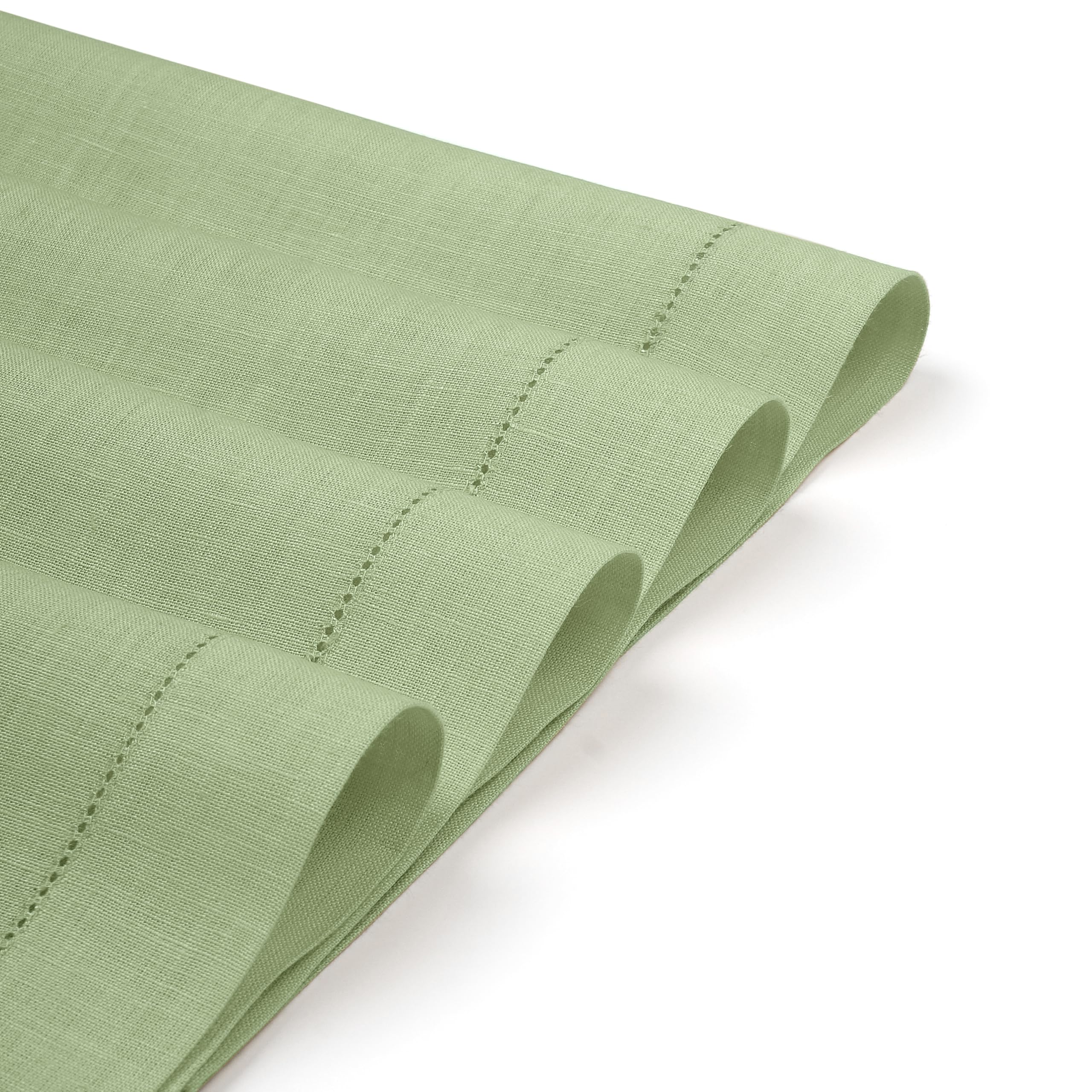 D'Moksha Homes 100% Pure Linen Placemats Set of 4 - Sage Green 14x19 Inch with Classic Hemstitch, Washable Table Mats for Dining, Easter, Spring & Everyday Decor