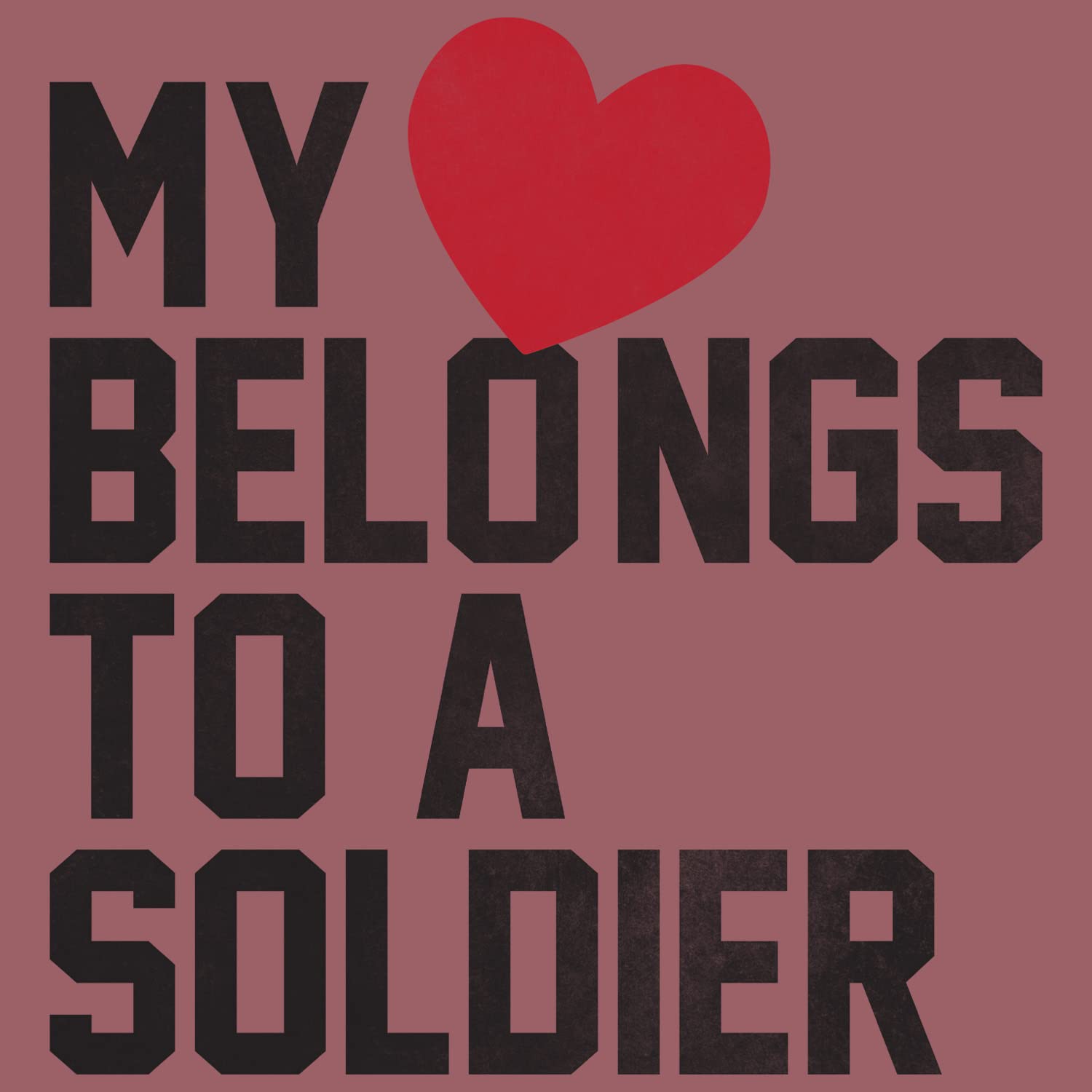 USA Military My Heart Belongs to A Soldier Women's Short Sleeve Graphic T-Shirt - Patriotic Army Apparel for Military Wives & Supporters - Perfect for Veterans Day, Memorial Day & Military Events