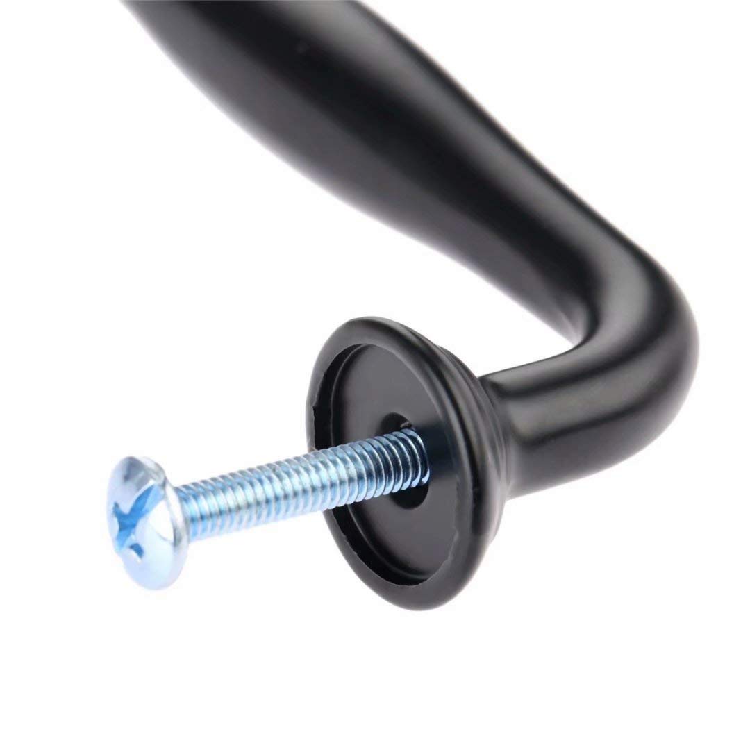 **10-Pack Black Cabinet Handles & Drawer Pulls - Durable Zinc Alloy Minimalist Cupboard Door Handles for Kitchen Cabinets, Drawers & Home Decor (128mm) - Perfect for Modern Kitchens, Bathrooms & Furniture Upgrades**