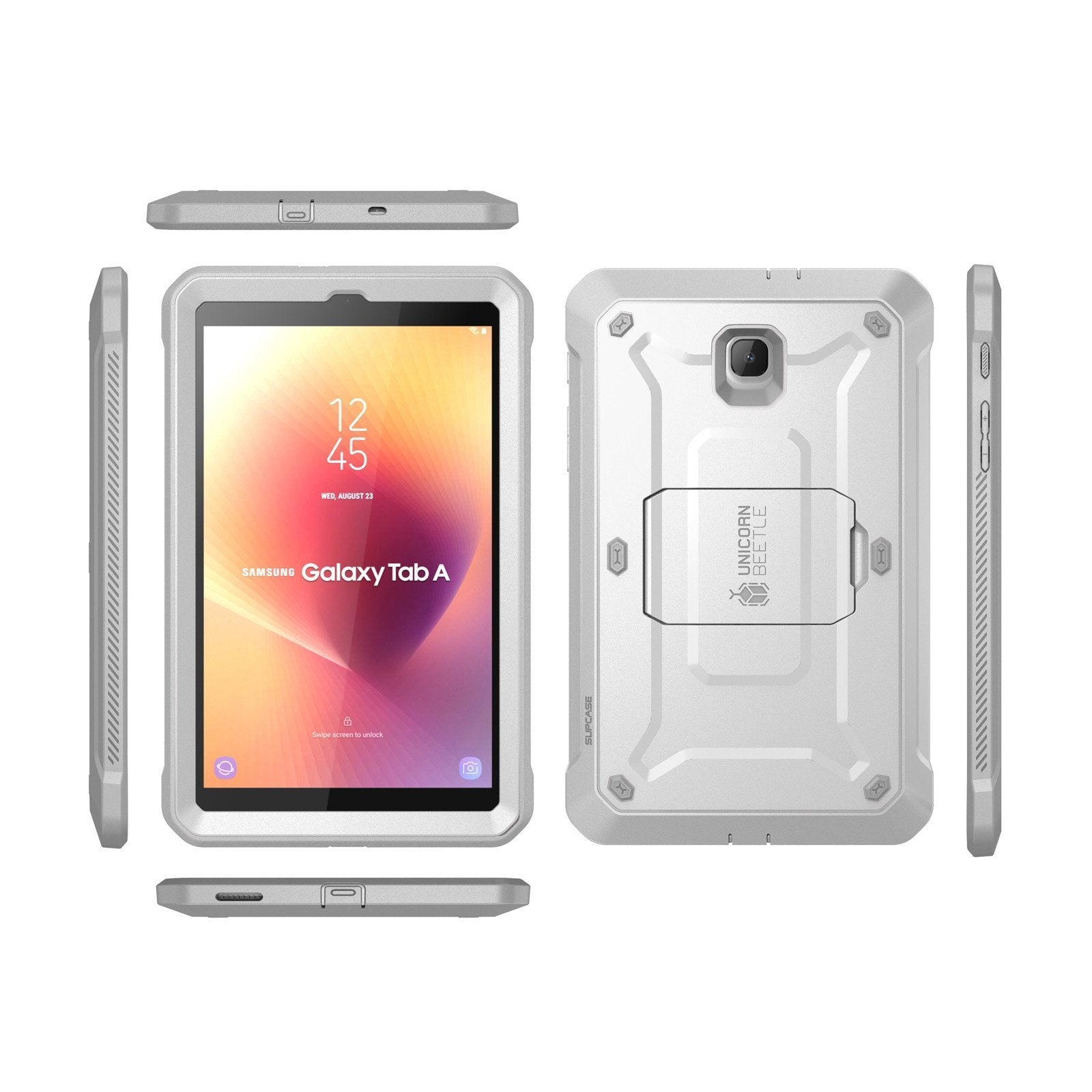 Samsung Galaxy Tab A 8 Inch (2018) Rugged Protective Case - Unicorn Beetle Pro Series Shockproof Cover (White) - Perfect for Outdoor Adventures, Construction Sites & Kids' Daily Use
