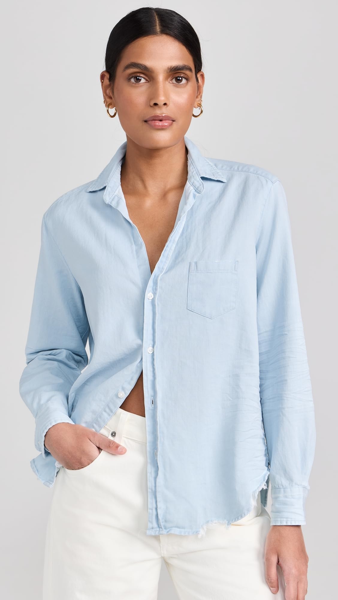 Frank & Eileen Women's Relaxed Button Up Shirt - Soft Cotton Long Sleeve Casual Blouse for Work, Office & Everyday Wear | Perfect for Business Casual, Date Night & Weekend Outfits