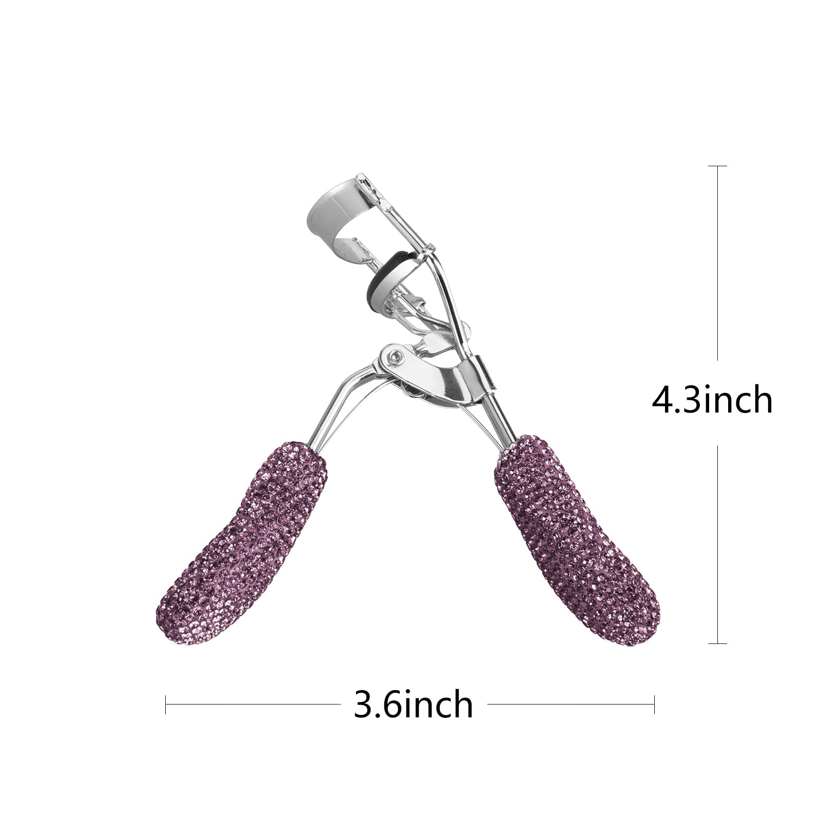 Bling Rhinestone Eyelash Curler - Stainless Steel Eyelash Curler for Natural & Long-Lasting Curves, Universal Fit for All Eye Shapes, Purple - Perfect for Daily Makeup & Special Occasions