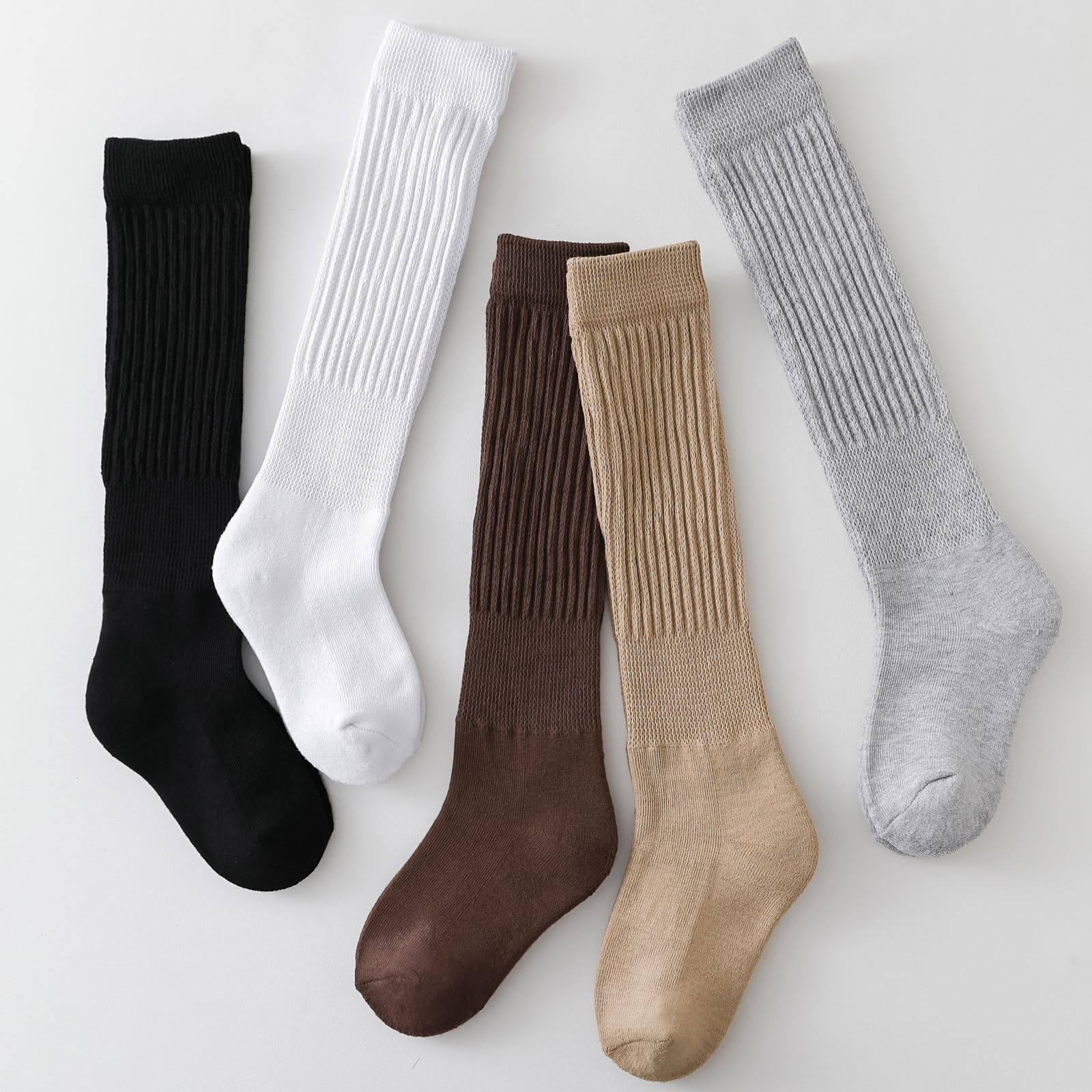 Girls Slouch Socks - Soft Warm Knee High Scrunch Socks for Kids (2-3 Pairs) | Perfect for School, Winter Boots & Casual Outfits