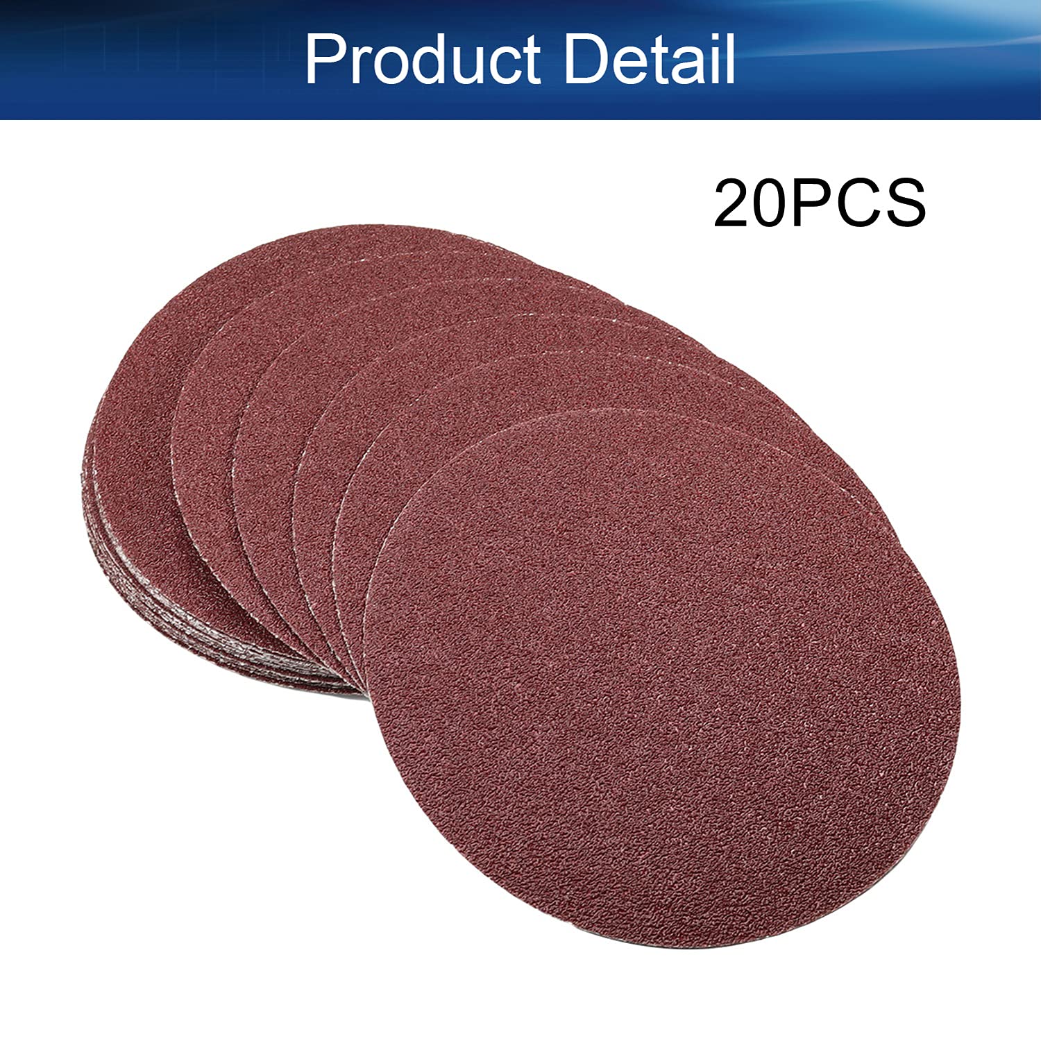 Auniwaig 6-Inch Self-Adhesive Sanding Discs - 40 Grit PSA Aluminum Oxide Sandpaper (20 Pack) for Random Orbital Sanders, Drills & Rotary Tools - Perfect for Woodworking, Metal Polishing & DIY Projects