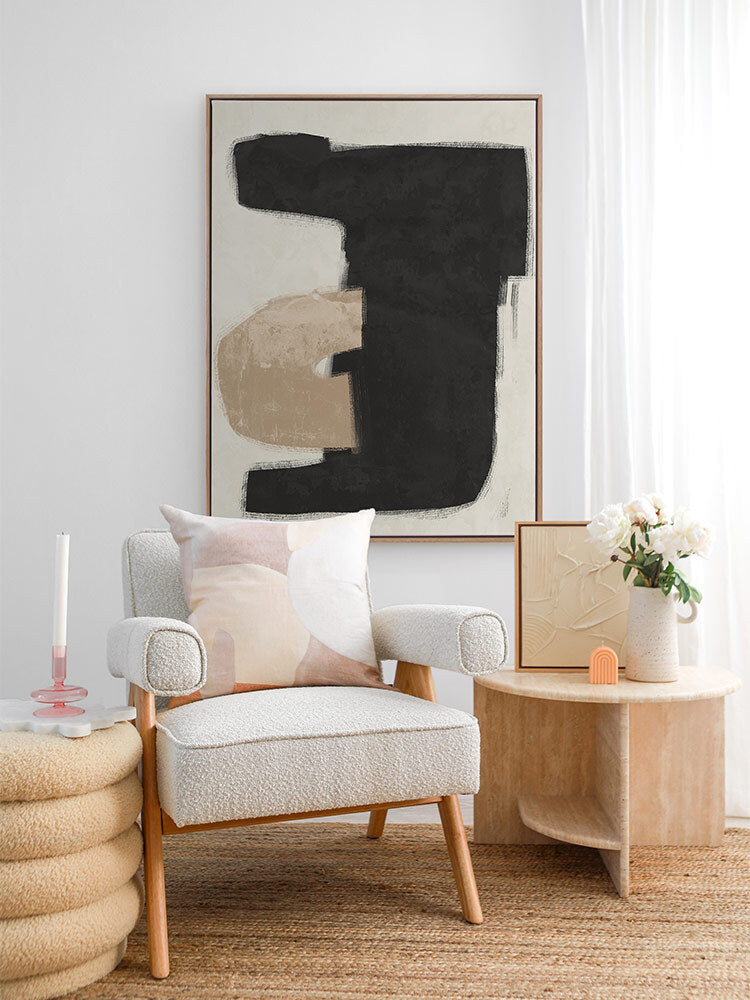 Modern Black Canvas Art Print - Abstract Wall Decor for Living Room, Bedroom & Office - Perfect for Home & Office Decor