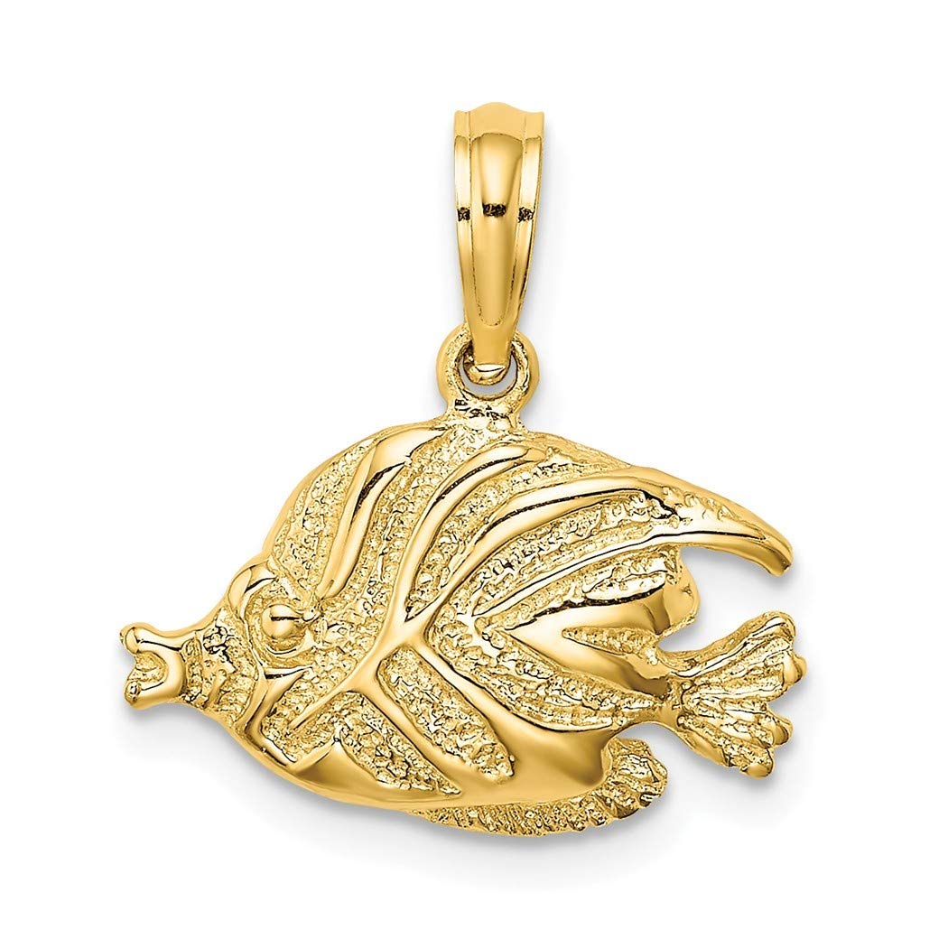 14K Gold Animal Sealife Fish Charm Pendant Necklace - High Polish & Engraved Jewelry Gift for Women | Perfect for Beach Vacations, Ocean-Themed Parties & Birthday Presents