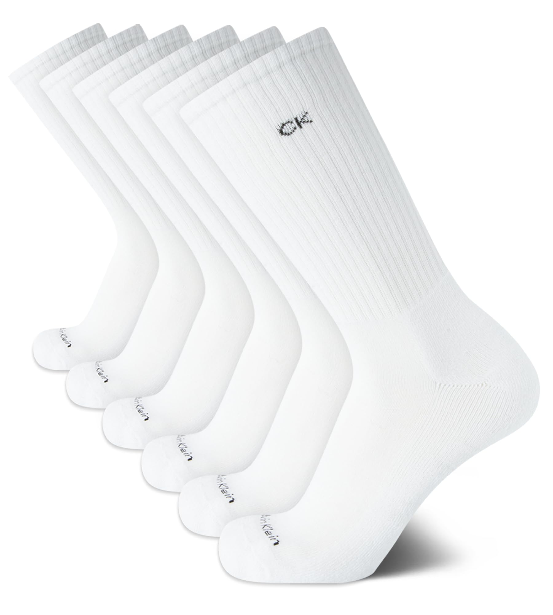 Calvin Klein Men's Dress Crew Socks 6-Pack - Soft Cushioned Non-Binding Cotton Work Socks for Business & Office (Sizes 7-12) | Comfortable Formal Socks for Professional Wear & Daily Use