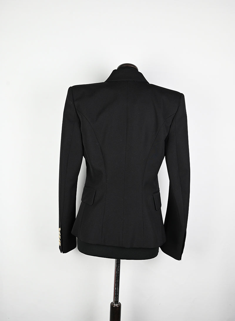 Balmain Black Jacket Size 38 - Luxury Women's Outerwear for Evening Parties & Formal Events