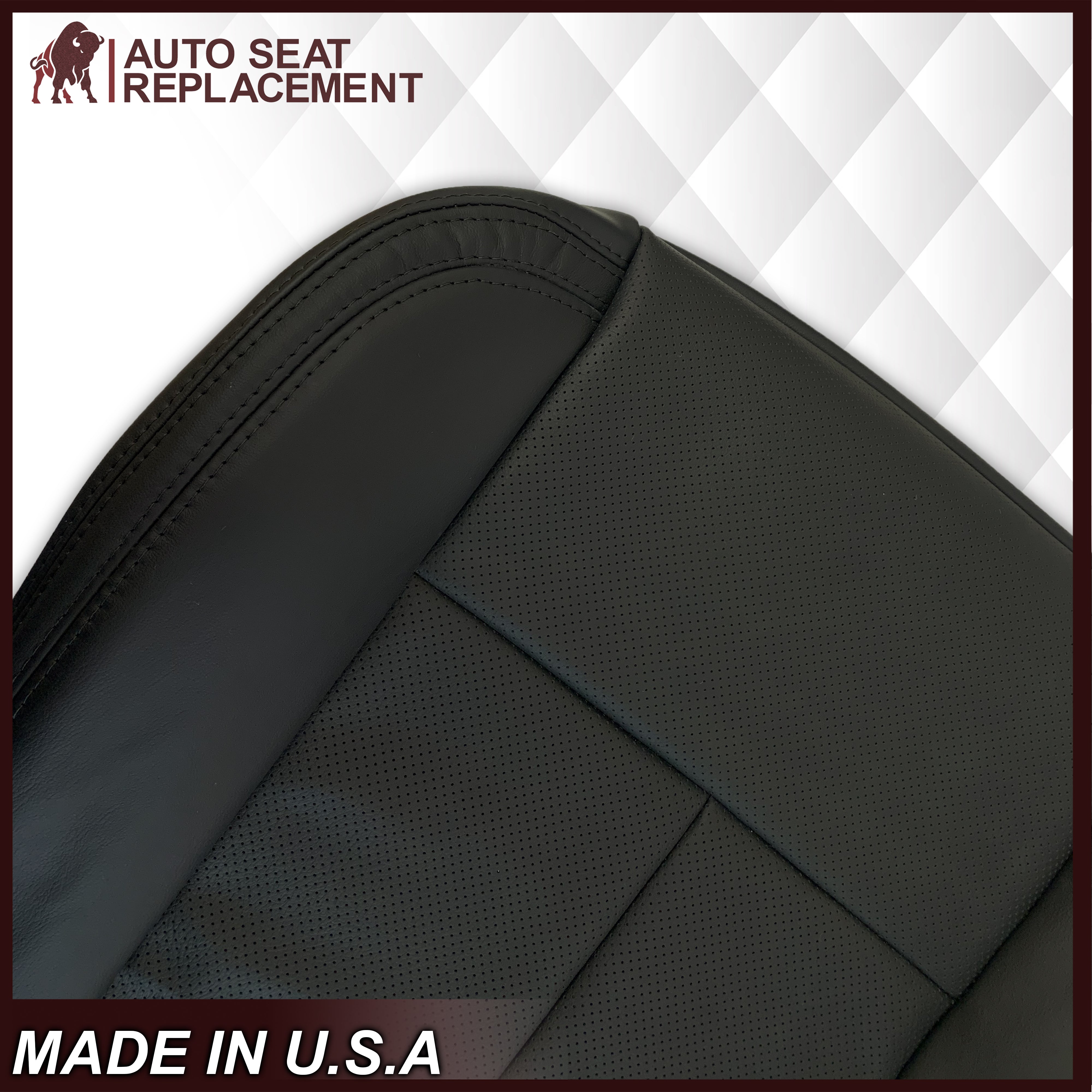2009-2014 Ford F-150 Platinum Edition Perforated Genuine Leather Seat Covers - Premium Custom Fit Replacement Covers for Truck Interior Upgrade & Comfort Enhancement - Perfect for Road Trips, Daily Commutes and Off-Road Adventures