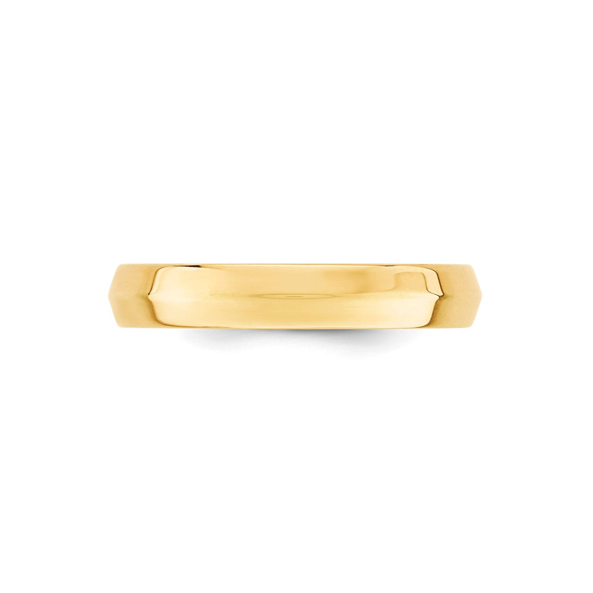 14K Yellow Gold 4mm Knife Edge Comfort Fit Band - Size 7 for Wedding & Anniversary