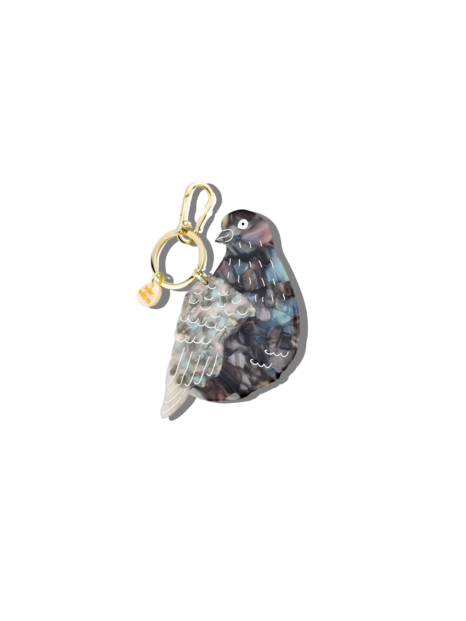 Hand Painted Pigeon Bag Charm & Keychain - Unique Handmade Accessory for Bags, Keys, Backpacks & Gifts - Perfect for Travel, Fashion & Everyday Use