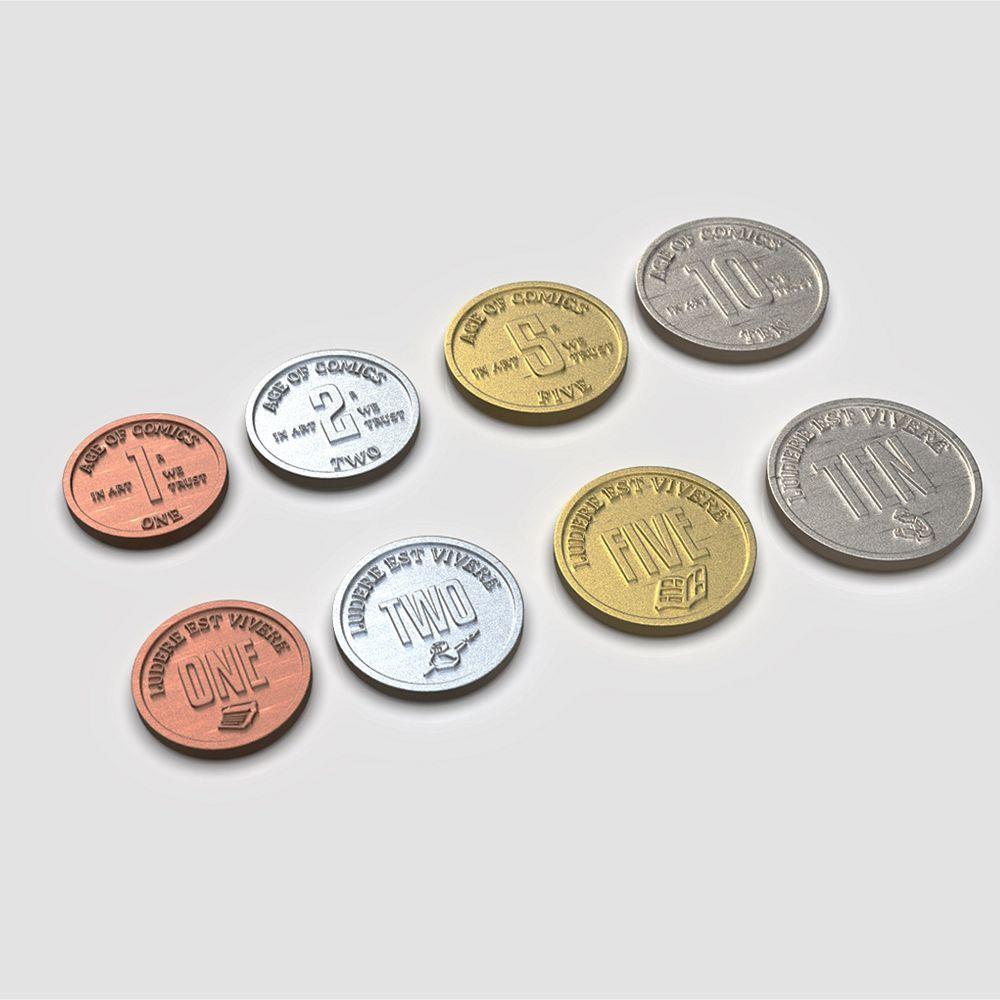 Age of Comics Collectible Metal Coins - Vintage Superhero Coin Set for Comic Book Fans | Perfect for Display, Gifts & Tabletop Gaming