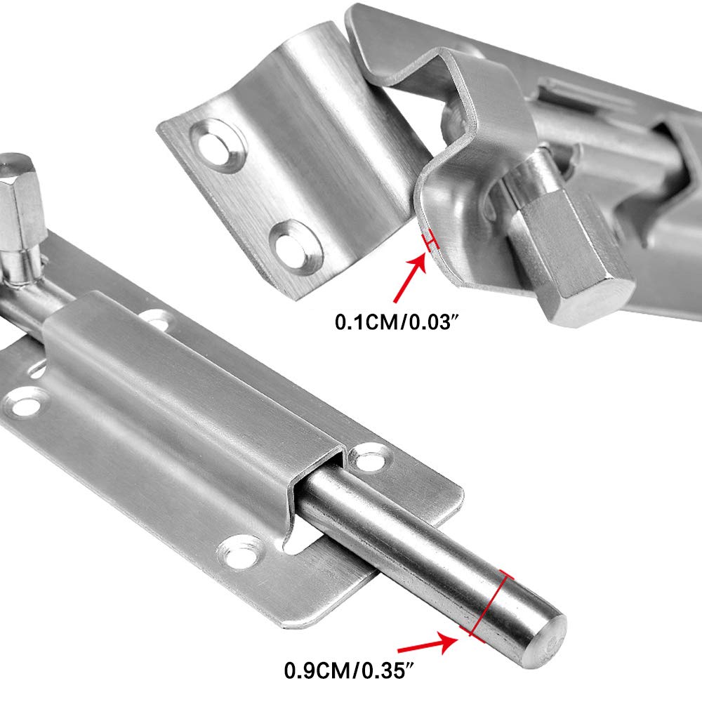Heavy-Duty Stainless Steel Door Latch - 7.8