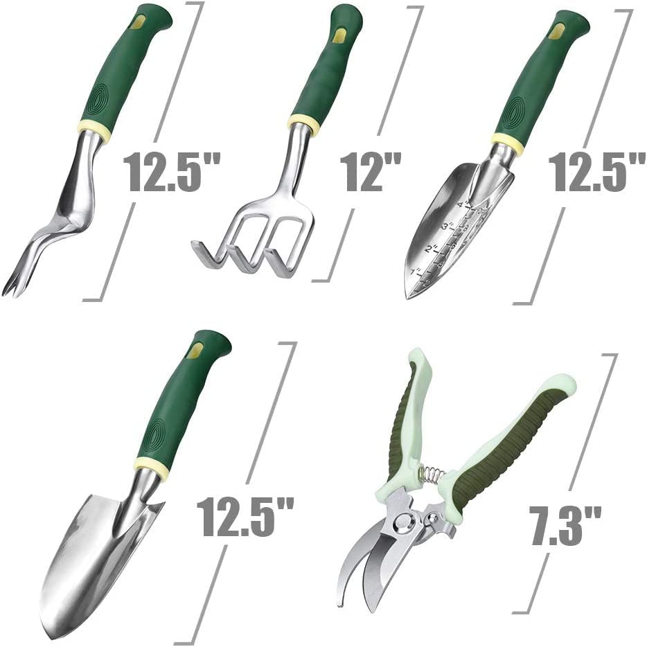 **11-Piece Heavy Duty Aluminum Alloy Garden Tool Set with Tote Bag – Durable Gardening Hand Tools Kit for Men & Women – Perfect for Planting, Weeding, and Landscaping**