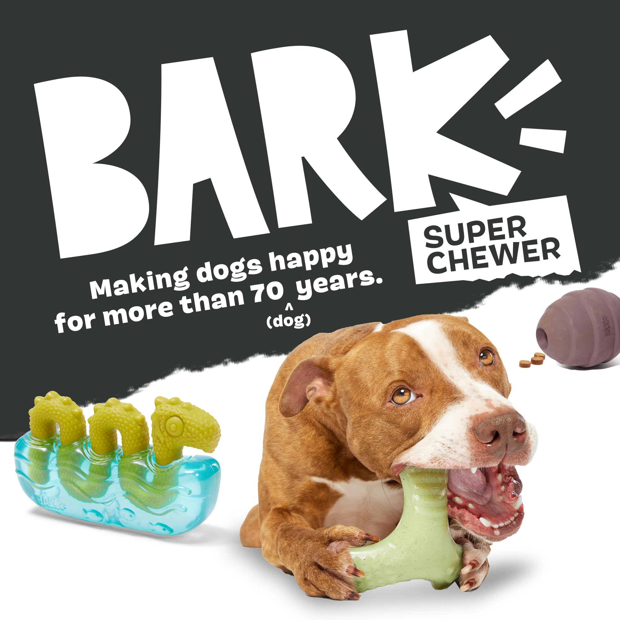 Barkbox Super Chewer Tough Dog Chew Toys for Aggressive Chewers - Durable Plush 2-in-1 Interactive Dog Toy (Potato Design, Small Size) - Perfect for Playtime, Training & Teeth Cleaning