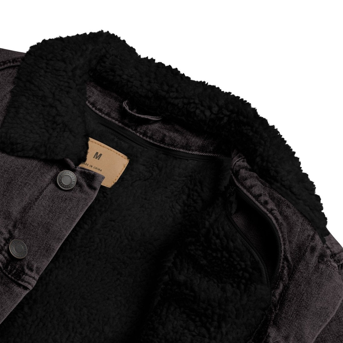 Unisex Sherpa Denim Jacket with Embroidered 'Unapologetically Sober' Design - Cozy Winter Fashion for Sober Living & Recovery Support