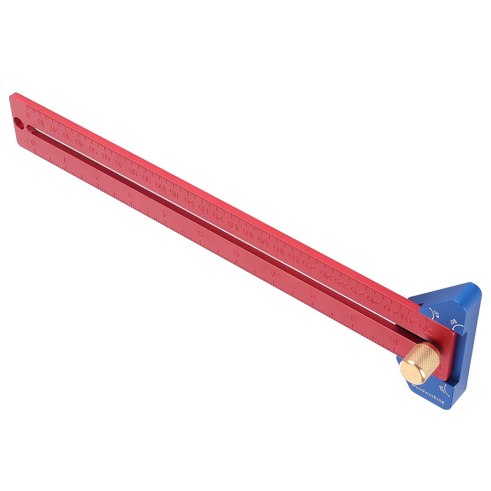 Hilitand 270mm Aluminum Alloy Woodworking Scriber - Precision Marking Gauge & Angled Ruler for Carpentry, DIY Projects, and Wood Crafting