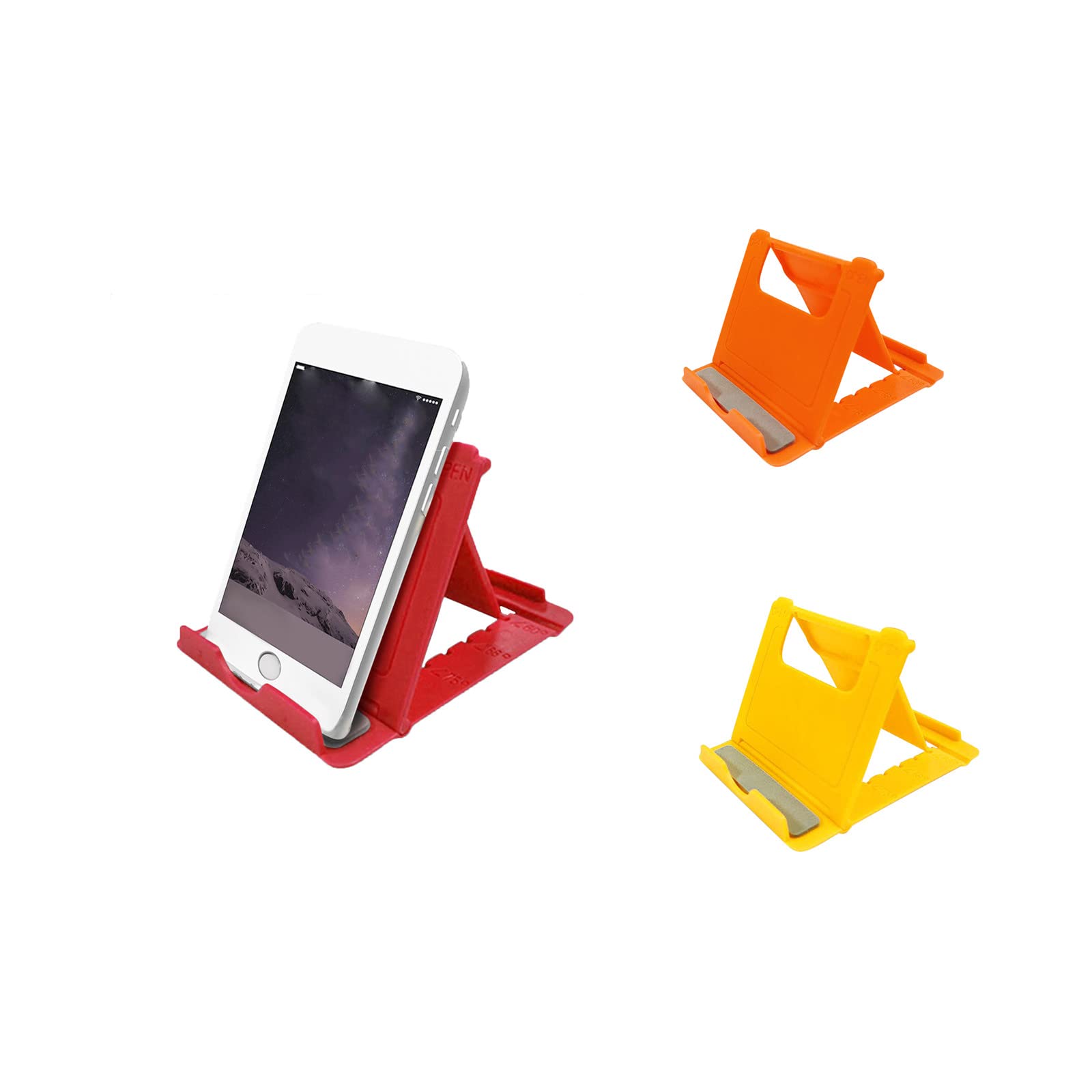 YUUAND Multifunction Phone Stand & Card Holder - Foldable Portable Cell Phone Stand for Desk, Car, Bed (Red, One Size) - Perfect for Watching Videos, Video Calls & Hands-Free Use