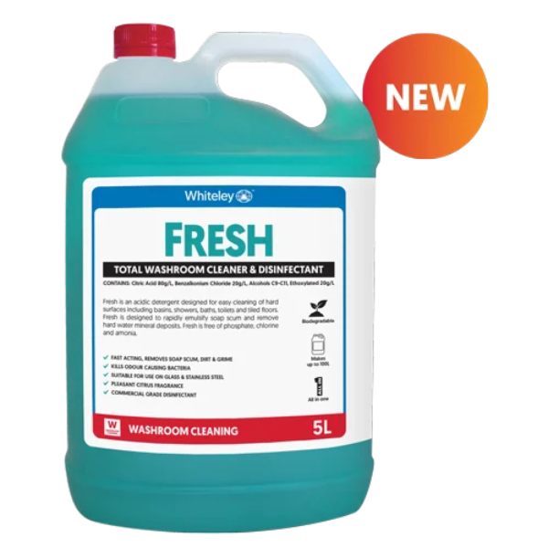 Whiteley Fresh Total Washroom Cleaner & Disinfectant Spray - Kills 99.9% Germs, Eliminates Odors - Ideal for Bathroom, Toilet, Sink & Shower Cleaning