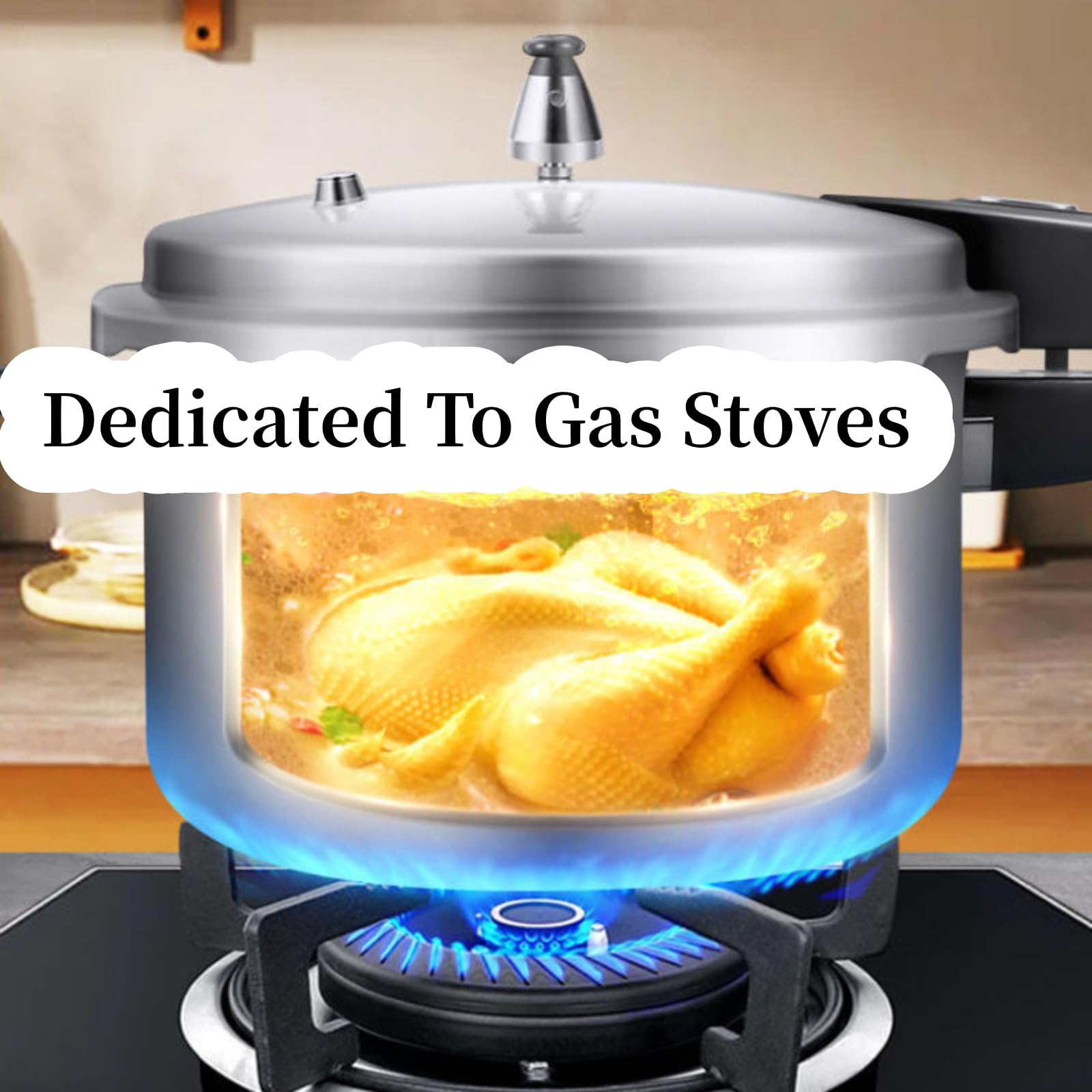 AUNMAS 3L Aluminum Stovetop Pressure Cooker - 18cm Bottom Mini Cooker for Fast Cooking, Canning & Home Use | Perfect for Soups, Stews & Meal Prep