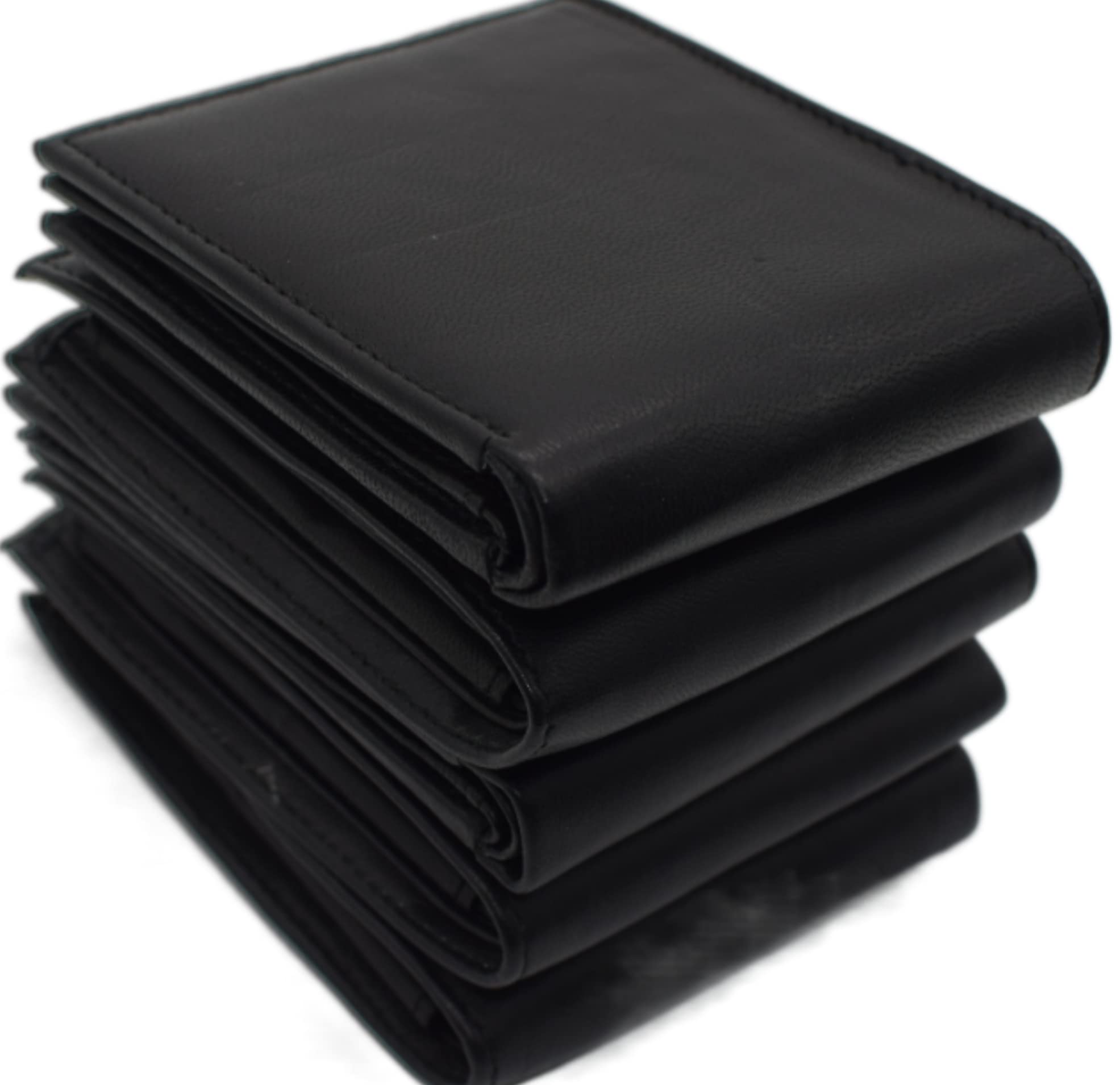 Premium RFID Blocking Leather Wallet for Men - Slim Bifold & Trifold Design - Anti-Theft Protection - Perfect for Travel, Business & Everyday Use (Black)