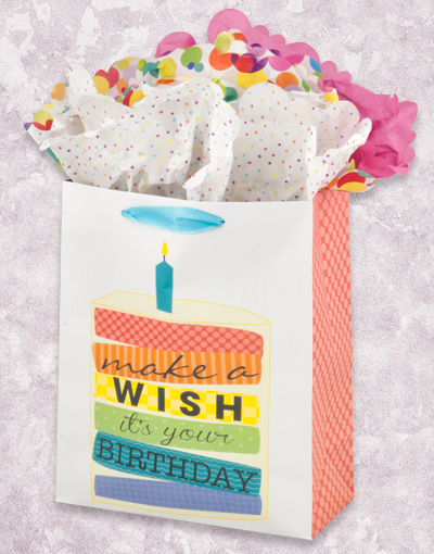 Birthday Slice (Garden Theme) Gift Bags - Perfect for Party Favors, Wedding Favors & Special Occasions