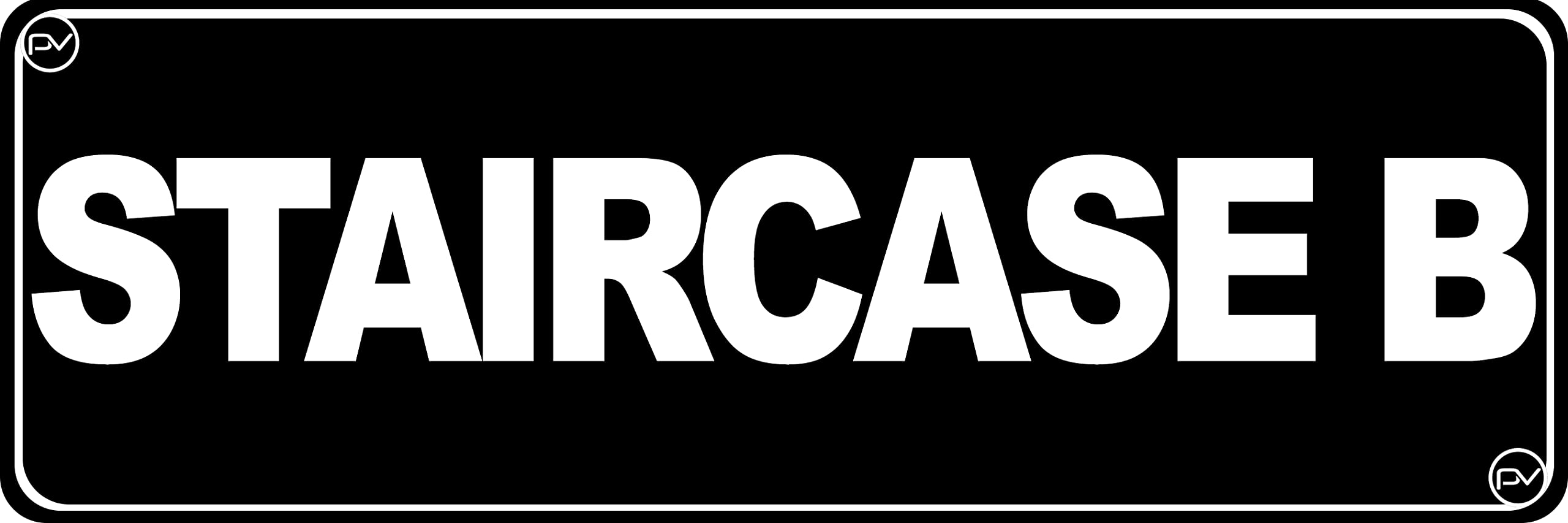 Acrylic Plastic Floor Sign for Door - Black & White with Rounded Corners, Durable & Long Lasting - 3