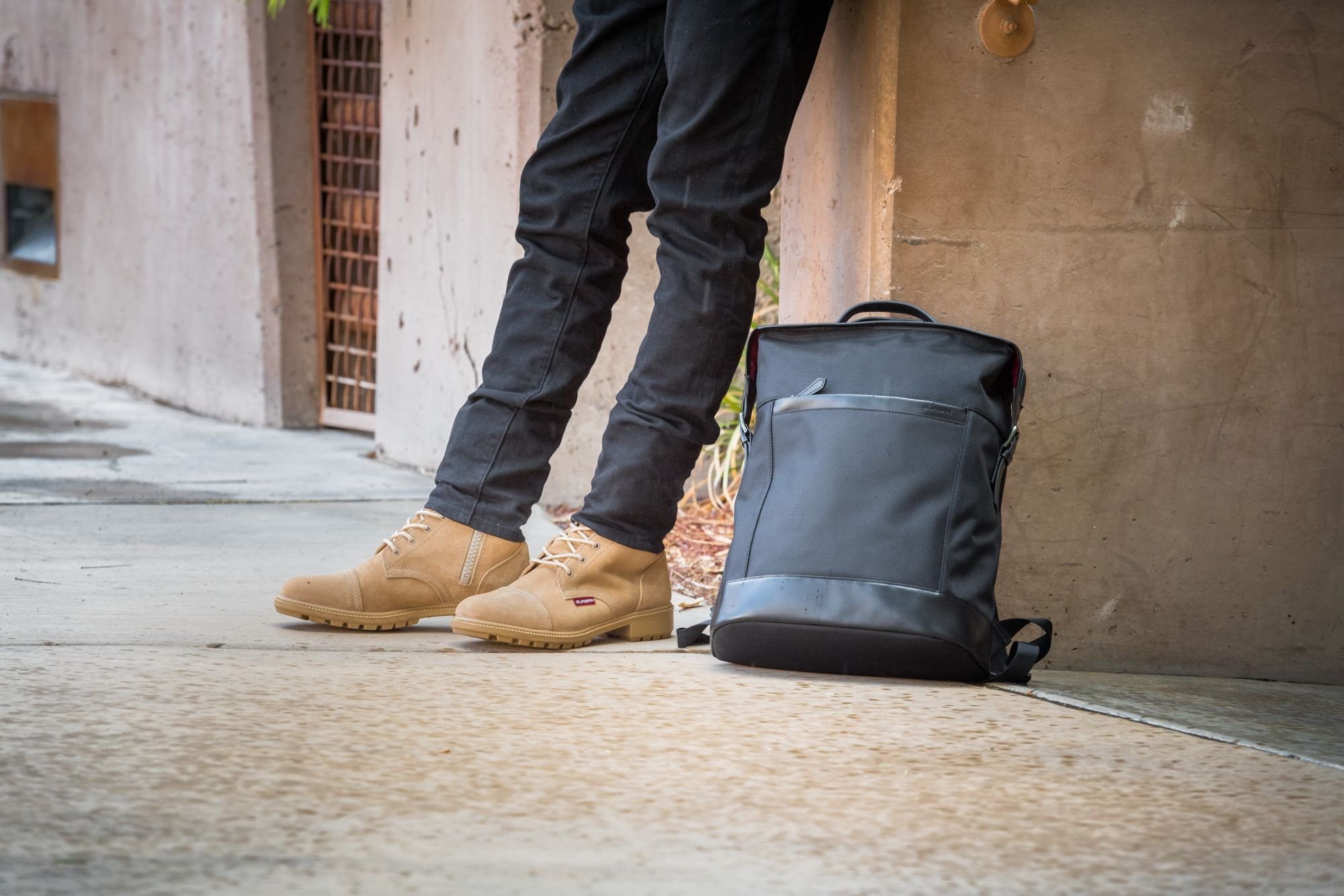 BURGAN The Upright Unisex Slim 15 Inch Business Backpack - Water-Resistant Ballistic Nylon Laptop & Tablet Bag for Work, Travel & Daily Commute
