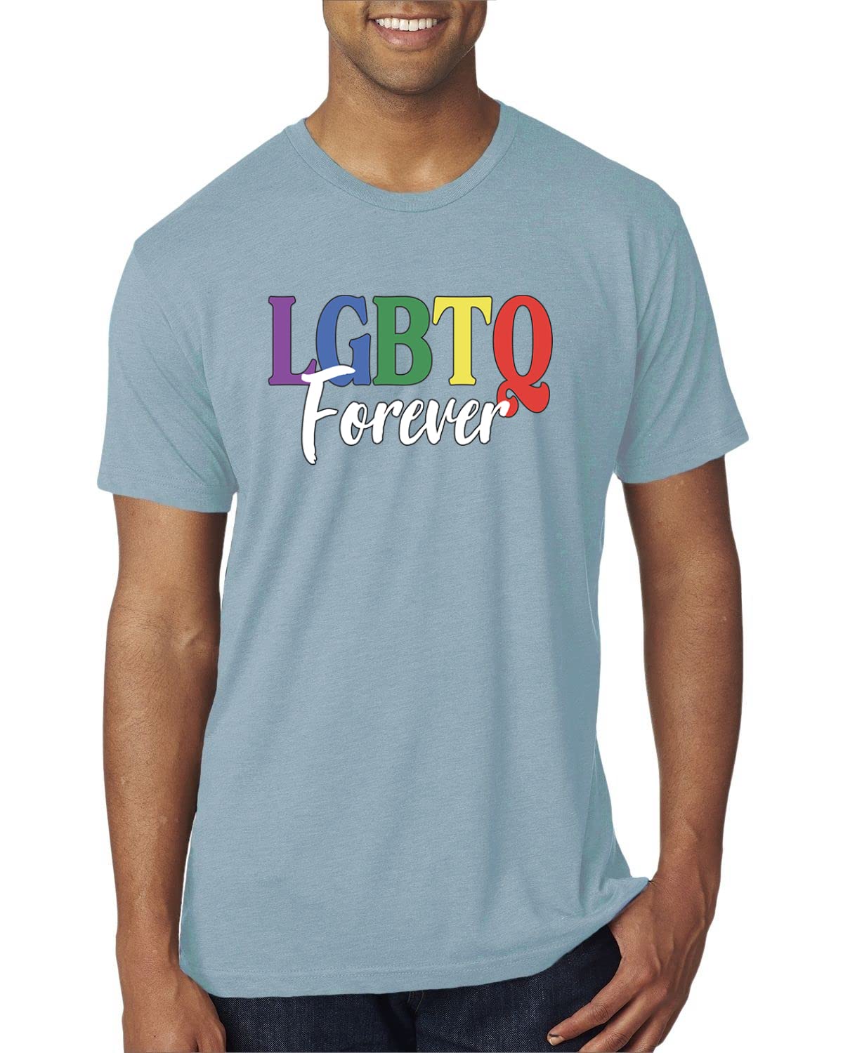 LGBTQ Pride Men's Premium Tri-Blend T-Shirt - Rainbow Flag Design, Soft Comfort Fit for Gay Pride Events & Everyday Wear