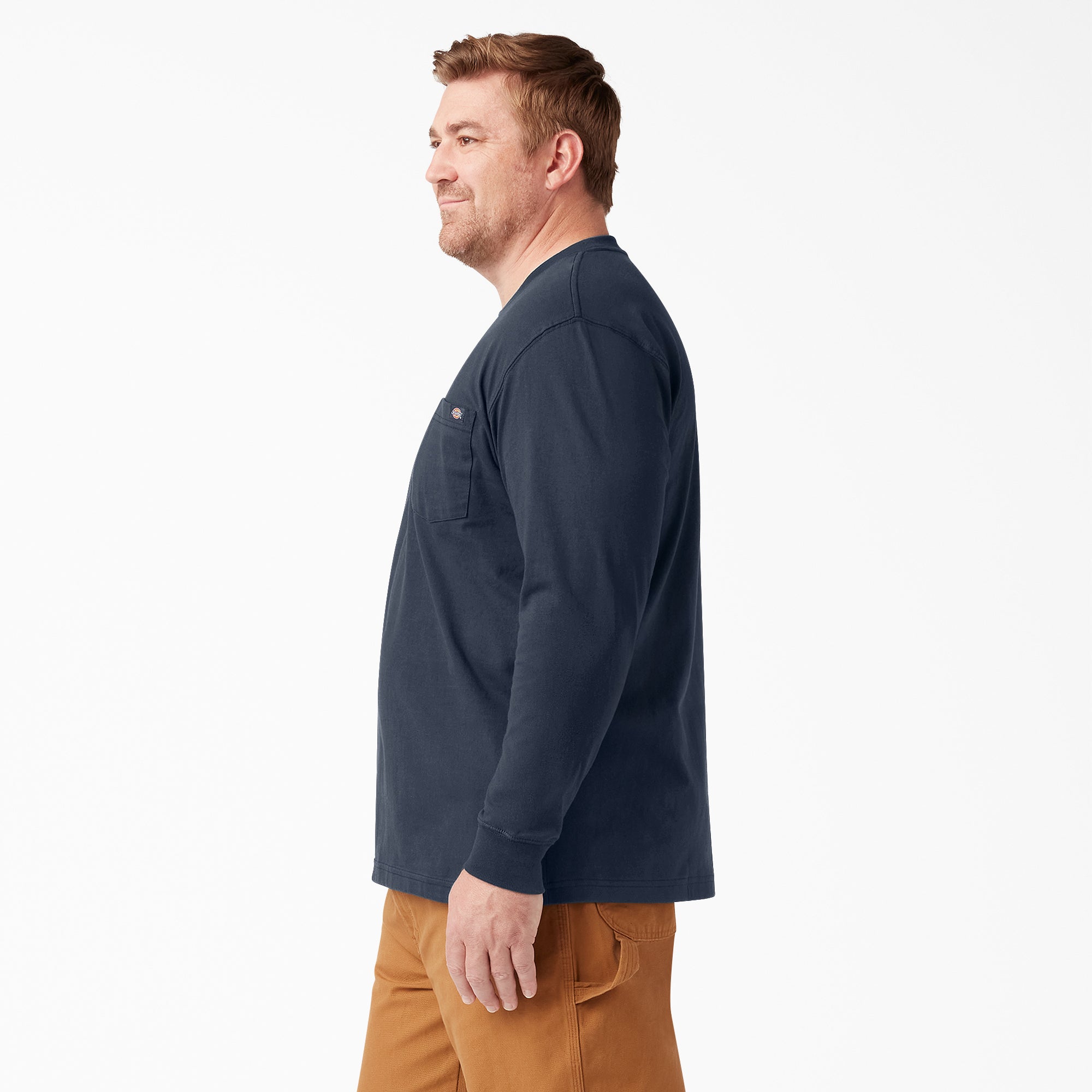 Dickies Men's Heavyweight Long Sleeve Crew Neck T-Shirt - Durable Workwear for Construction, Landscaping & Outdoor Activities