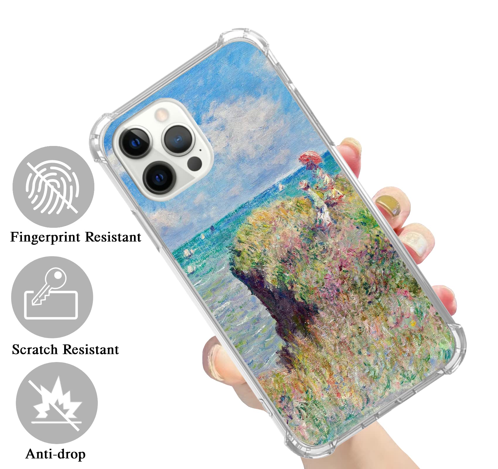 Cliff Young Girls Oil Painting iPhone 15 Pro Case - Aesthetic Famous Landscape Art TPU Bumper Phone Cover | Durable Protection with Artistic Design for School, Office & Daily Use