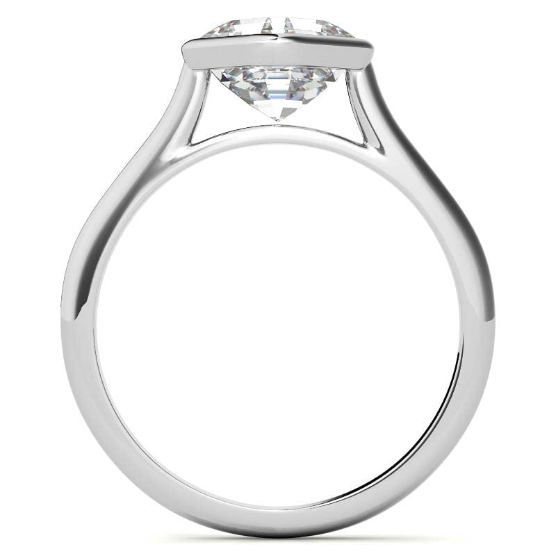 3 CT Asscher Cut Colorless Moissanite Engagement Ring for Women - Sterling Silver/Solid Gold Wedding Bridal Set with Diamond Solitaire Bezel Setting | Perfect for Proposals, Anniversaries & Special Occasions