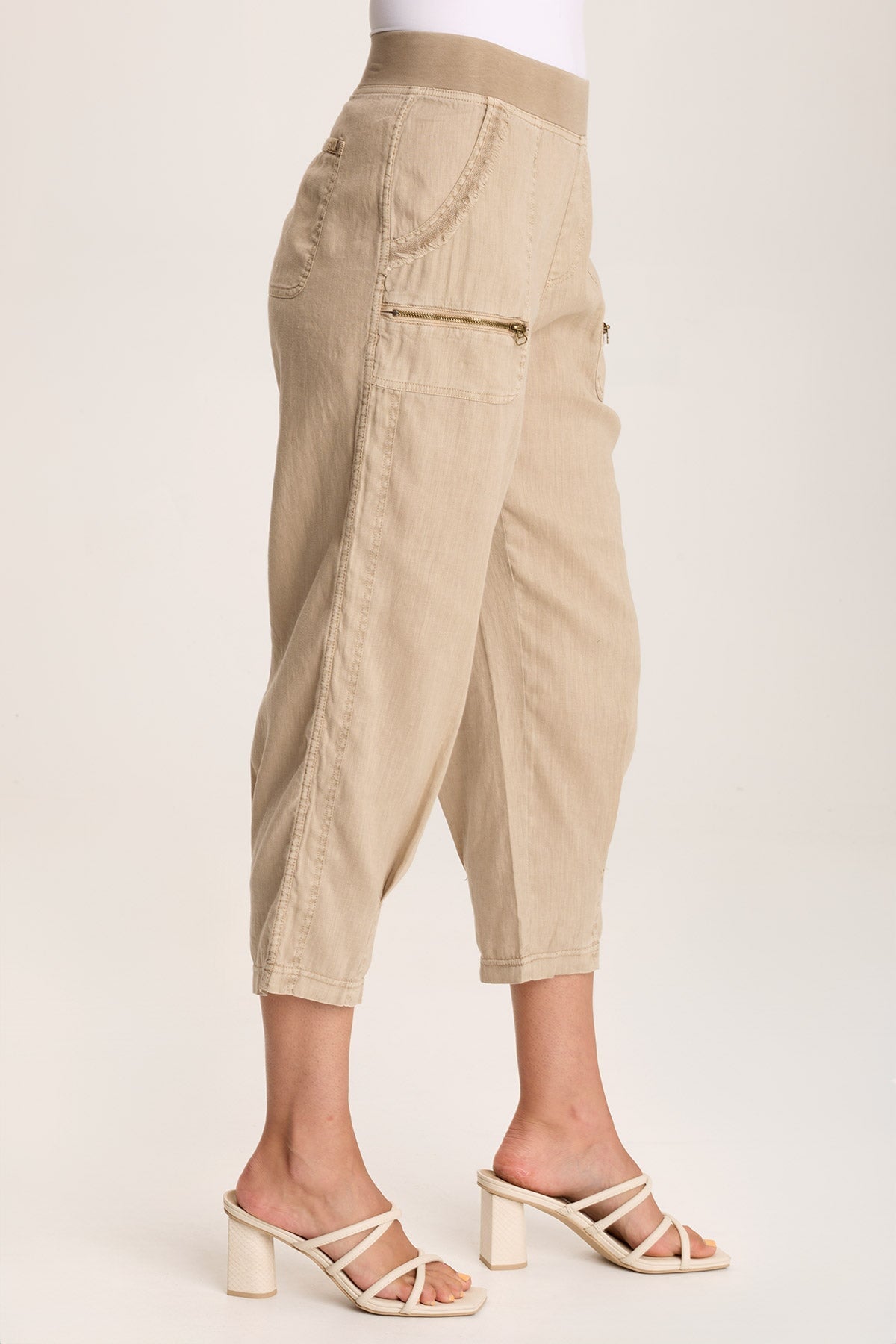 Camden Linen Tapered Crop Pants for Women - Breathable Summer Wide Leg Trousers | Perfect for Beach, Vacation & Casual Outfits