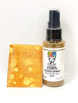 Dina Wakley Media Gloss Sprays - 2 Metallic Colors (Gilt & Medieval) - High Shine Acrylic Paint Spray for Mixed Media Art, DIY Crafts, and Scrapbooking