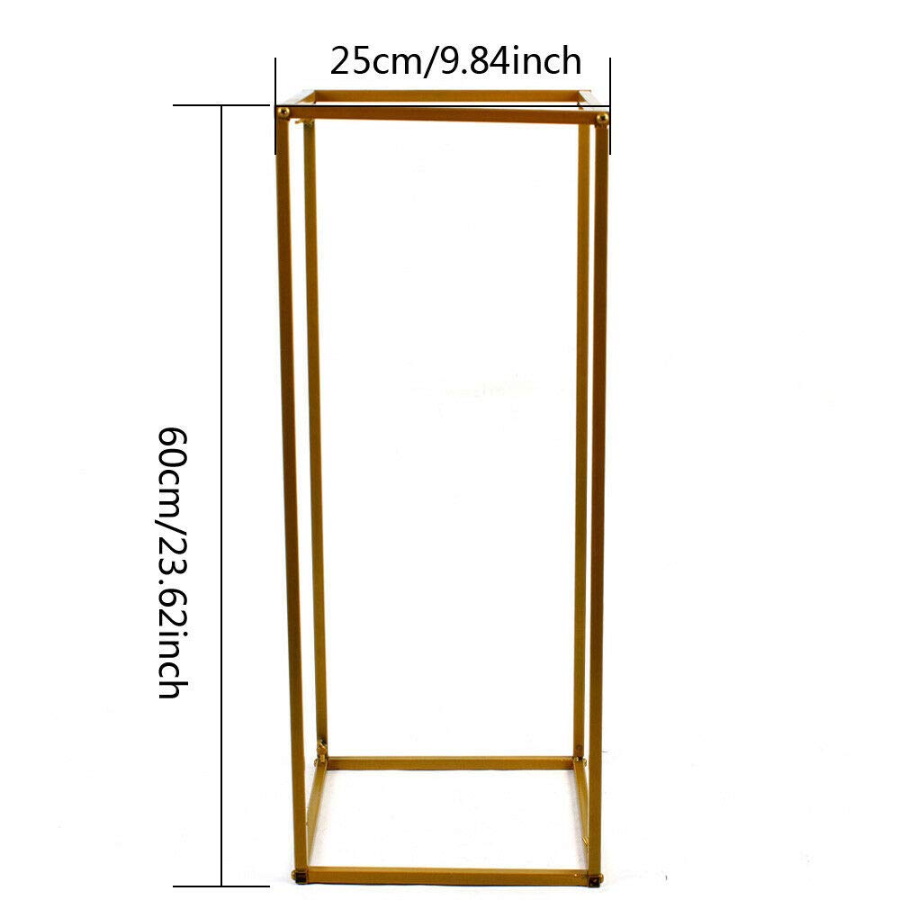 Modern Geometric Metal Flower Floor Vase Stand - 60cm Tall Wedding Centerpiece for Ceremony Aisle Decor, Reception Table Decorations, and Floral Backdrop Props (Set of 10)