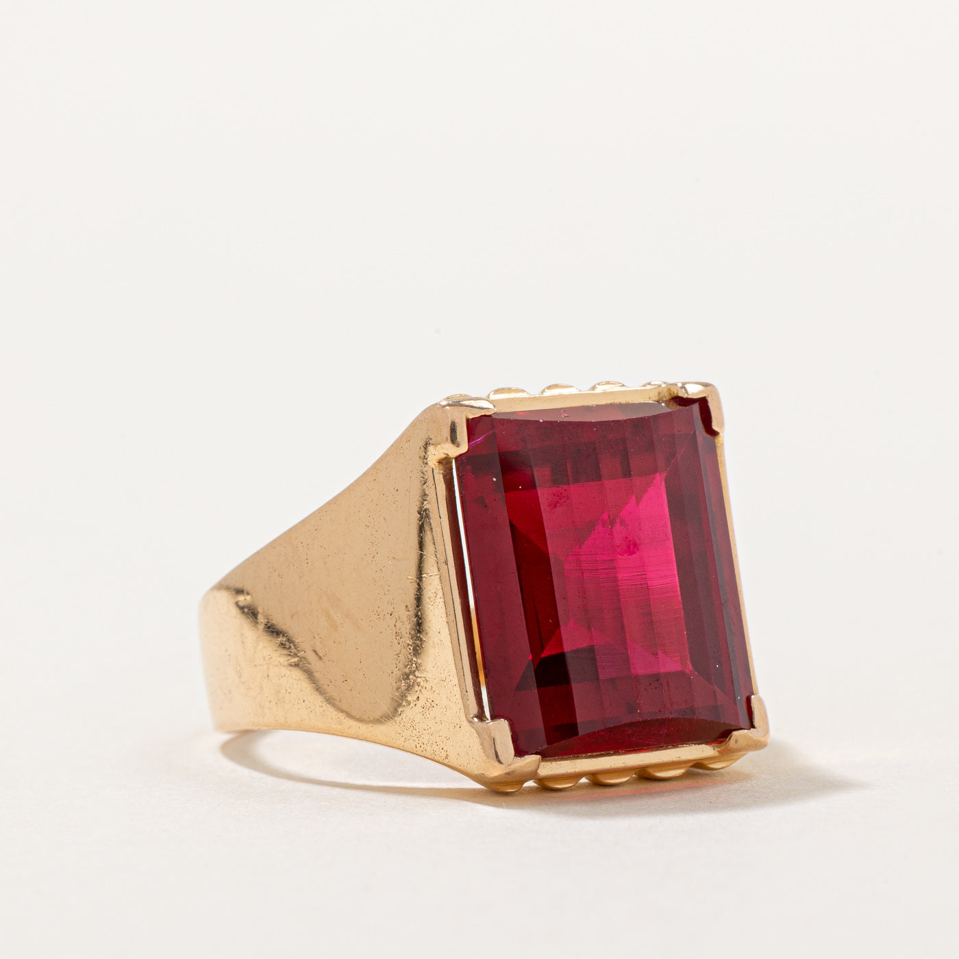 14.00ct Synthetic Ruby Cocktail Ring - Size 10 | Elegant Statement Jewelry for Parties, Weddings & Special Occasions