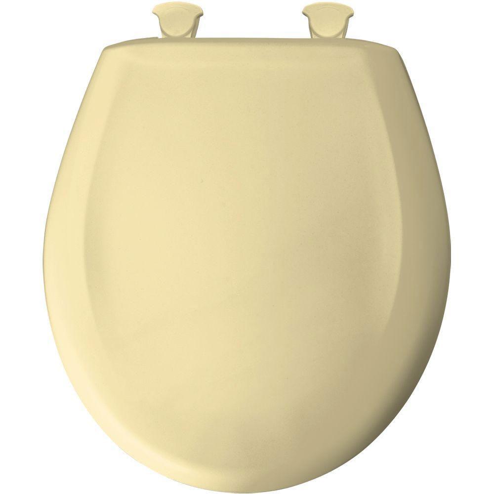 Bemis Round Closed Front Toilet Seat in Sunlight White - 529743 | Durable Bathroom Toilet Seat for Home, Office & RV Use