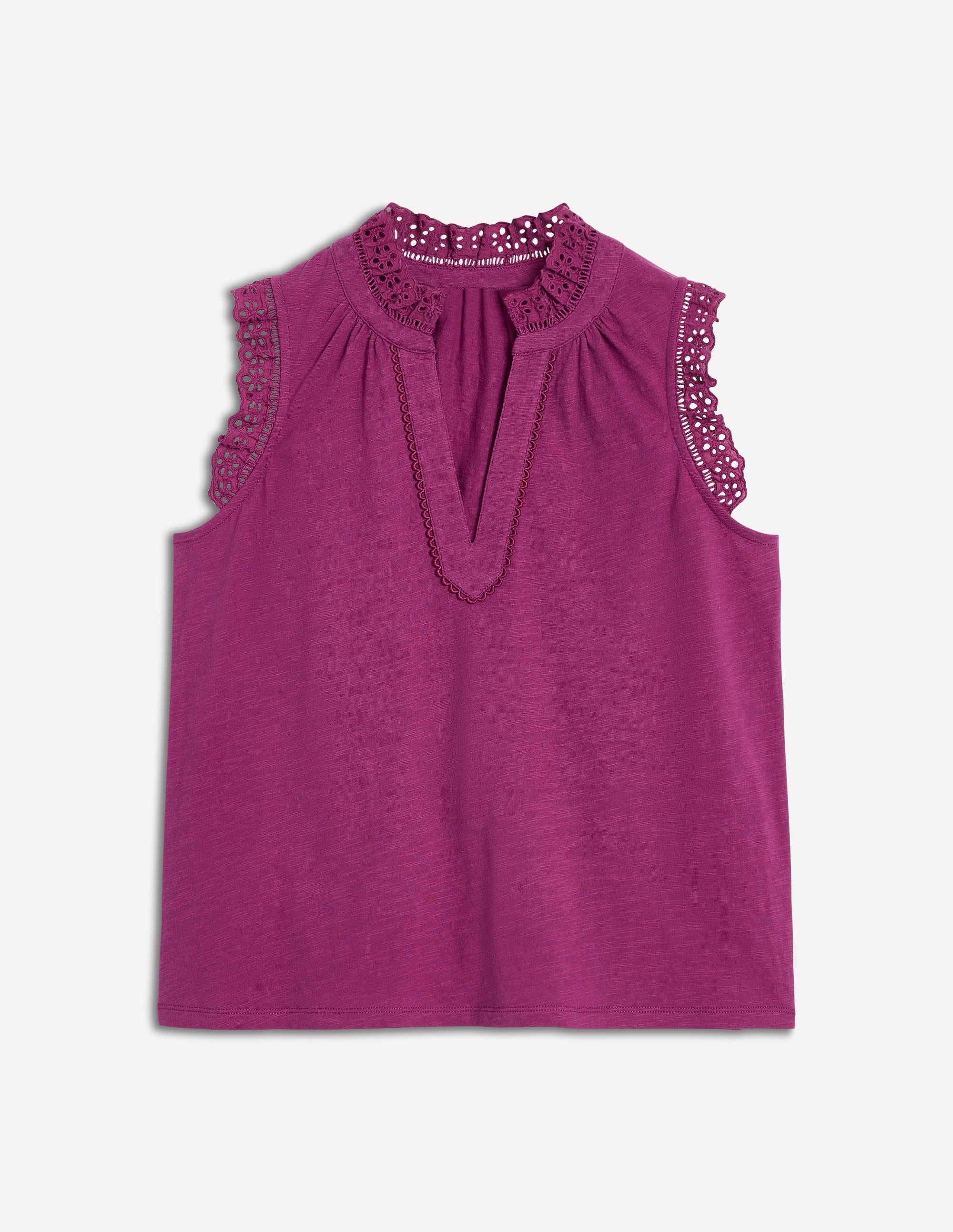 Aria Embroidered Trim Vest in Rich Magenta - Elegant Women's Fashion for Parties, Weddings & Special Occasions
